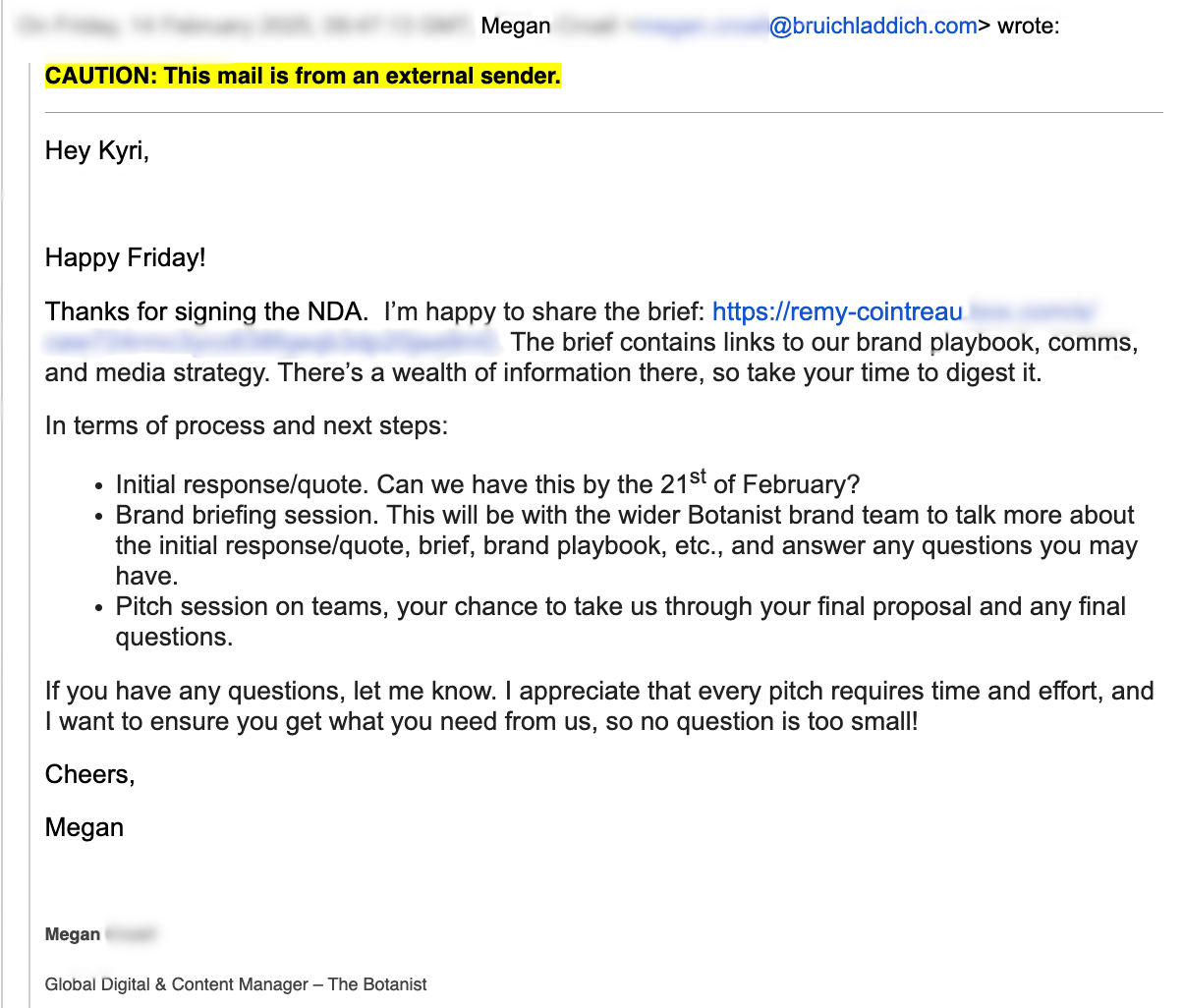 Brief shared by The Botanist