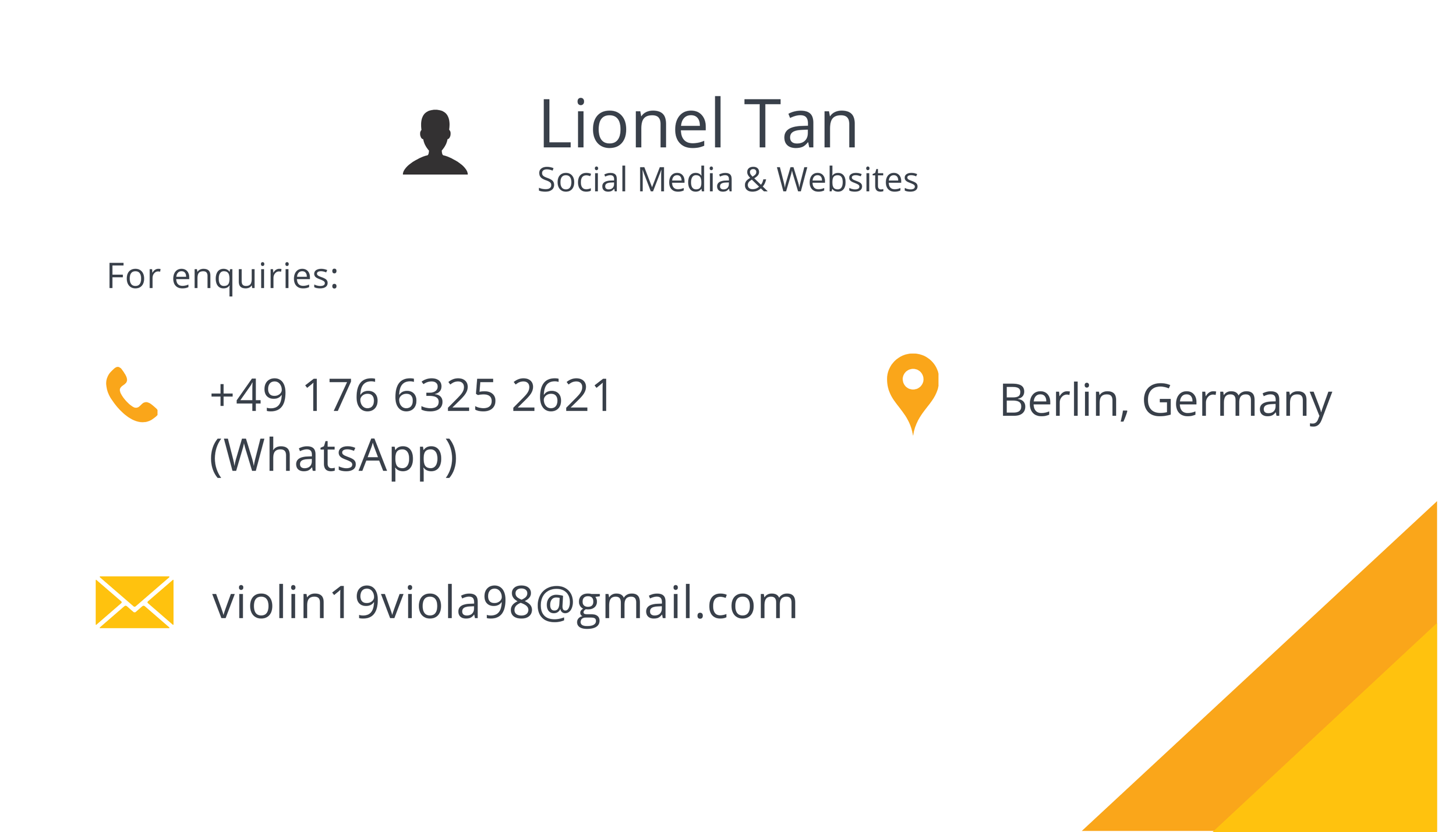 Lionel Tan Business Card