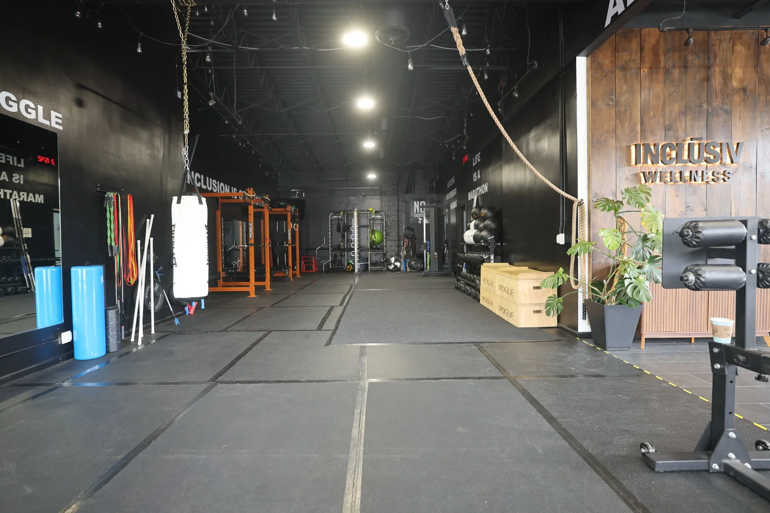 The full length of the INCLŪSIV Wellness gym floor