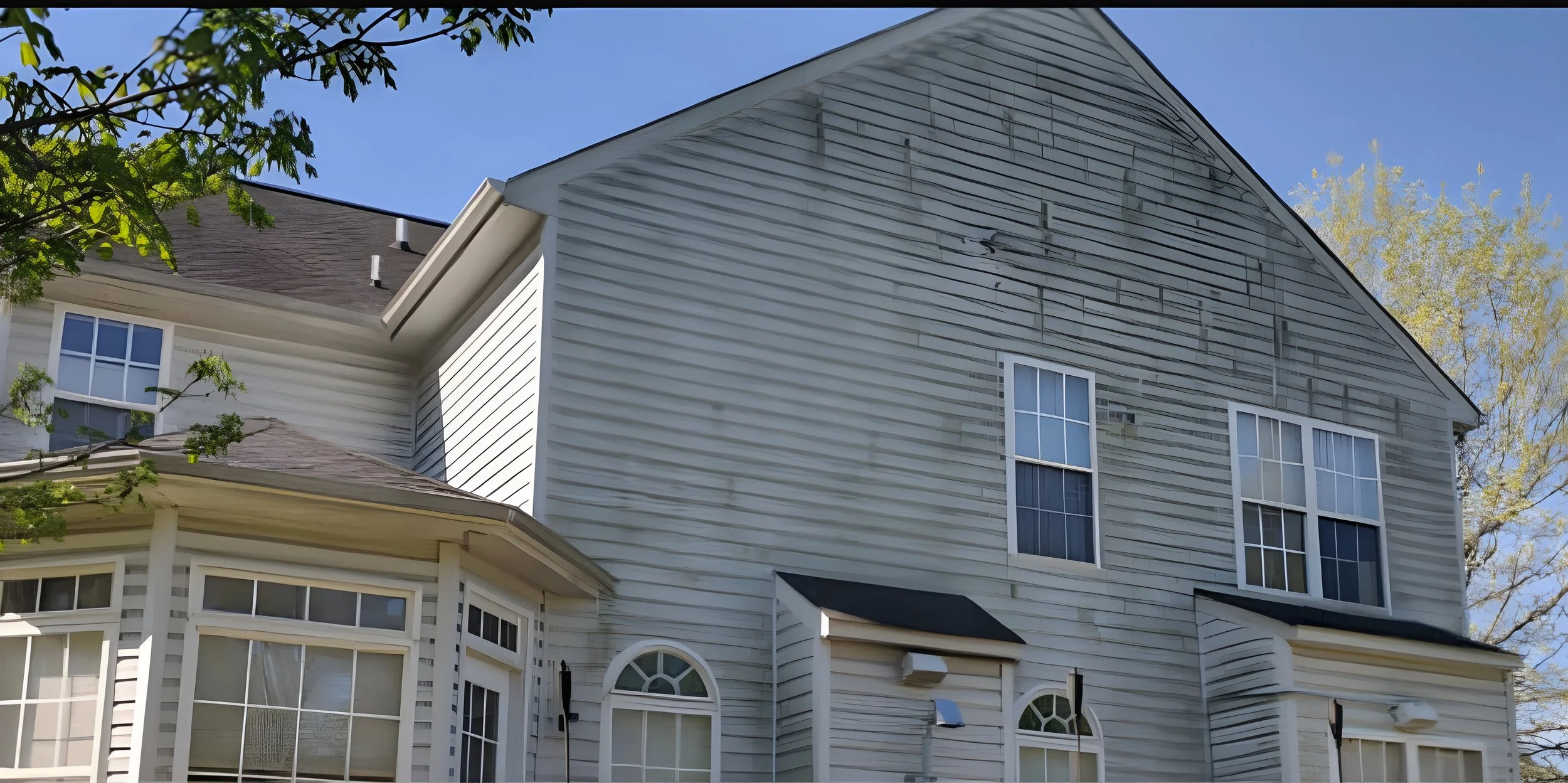 Before—stucco and railings with mildew (Anderson SC)