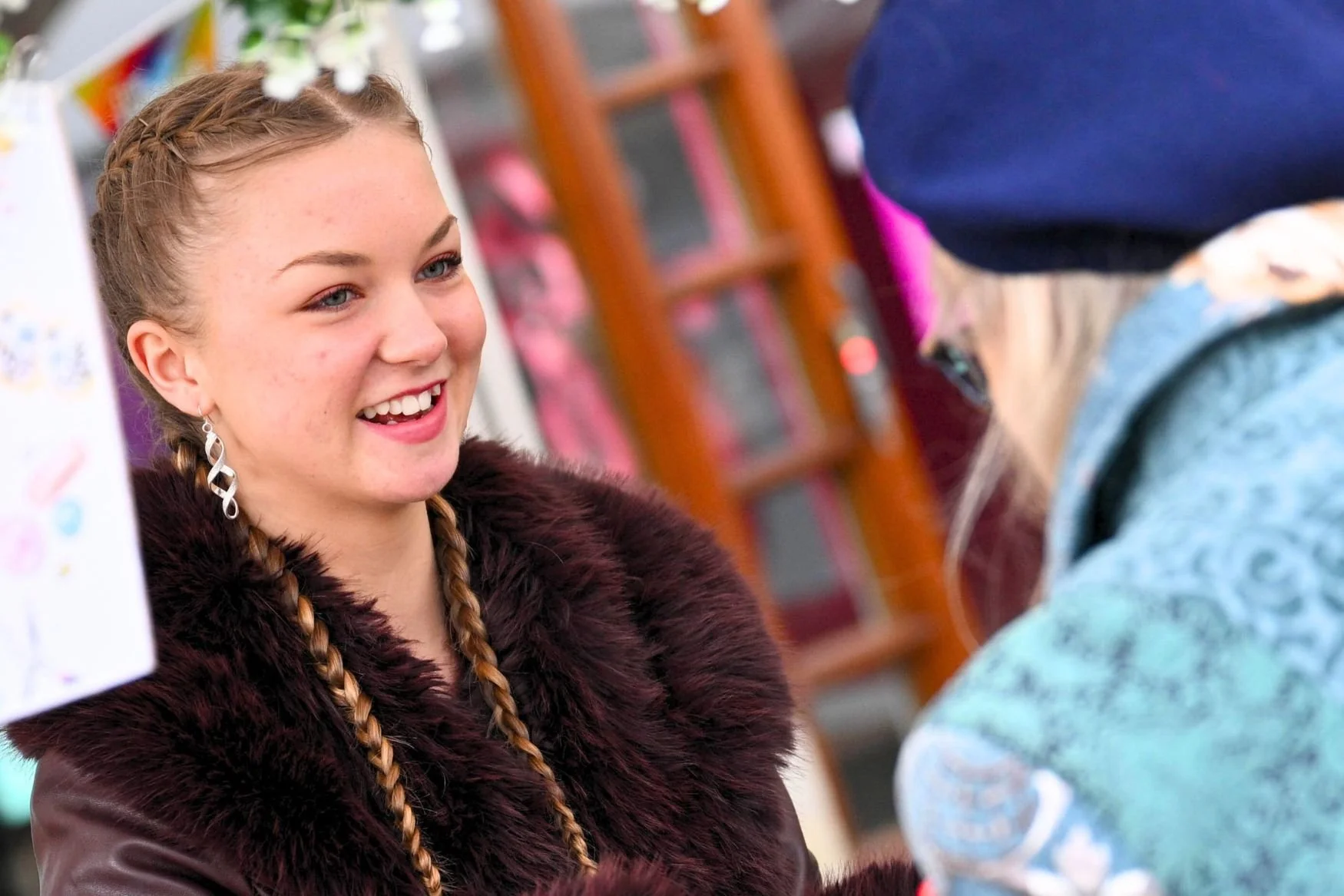 Claudia trading at The Teenage Market