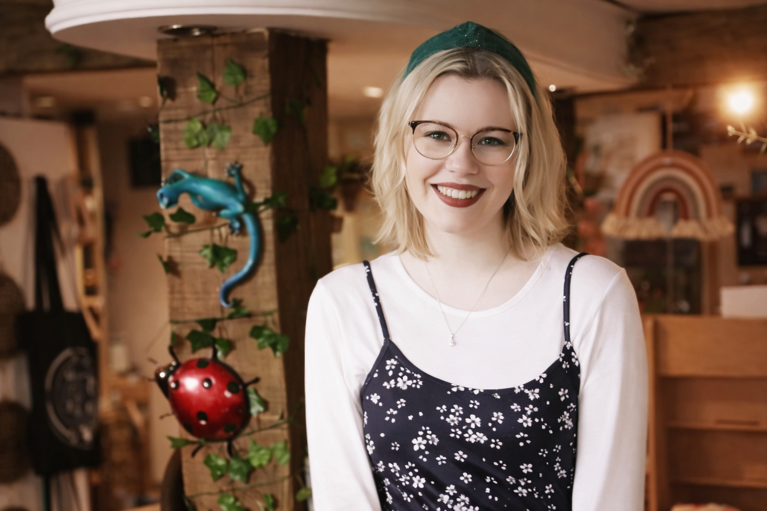 Kellie outside her shop in Salisbury