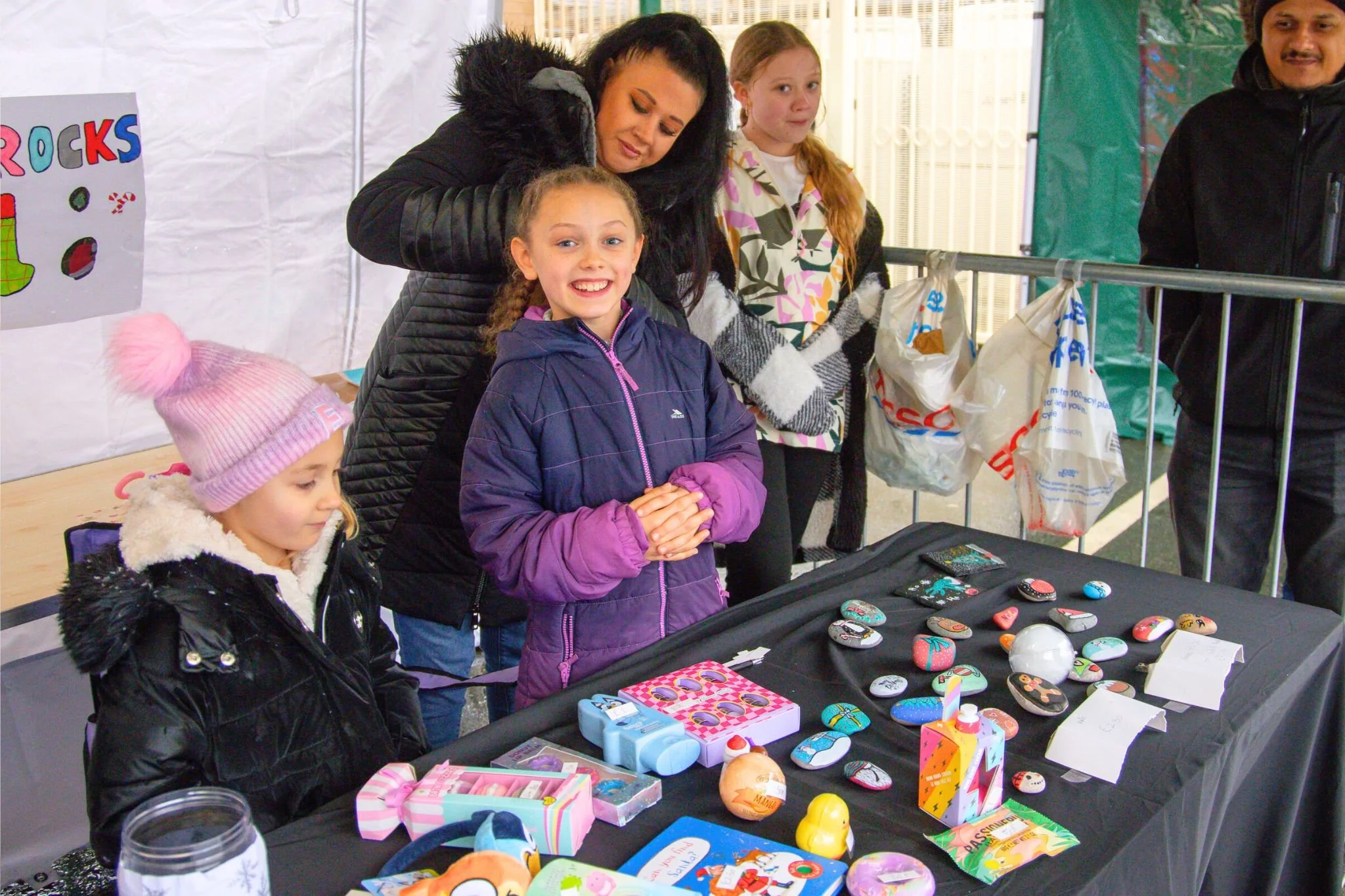 Mia at her Mia Rocks stall at the Teenage Market