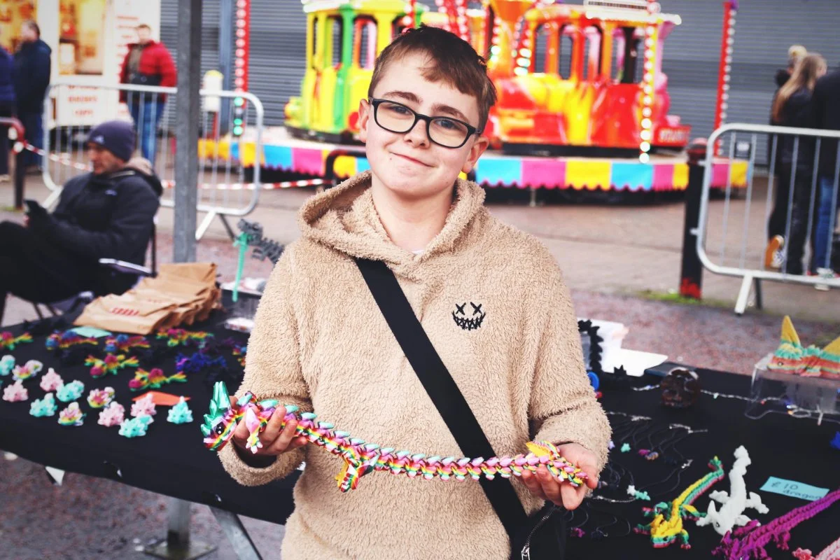 Young traders selling products at Earlestown Teenage Market