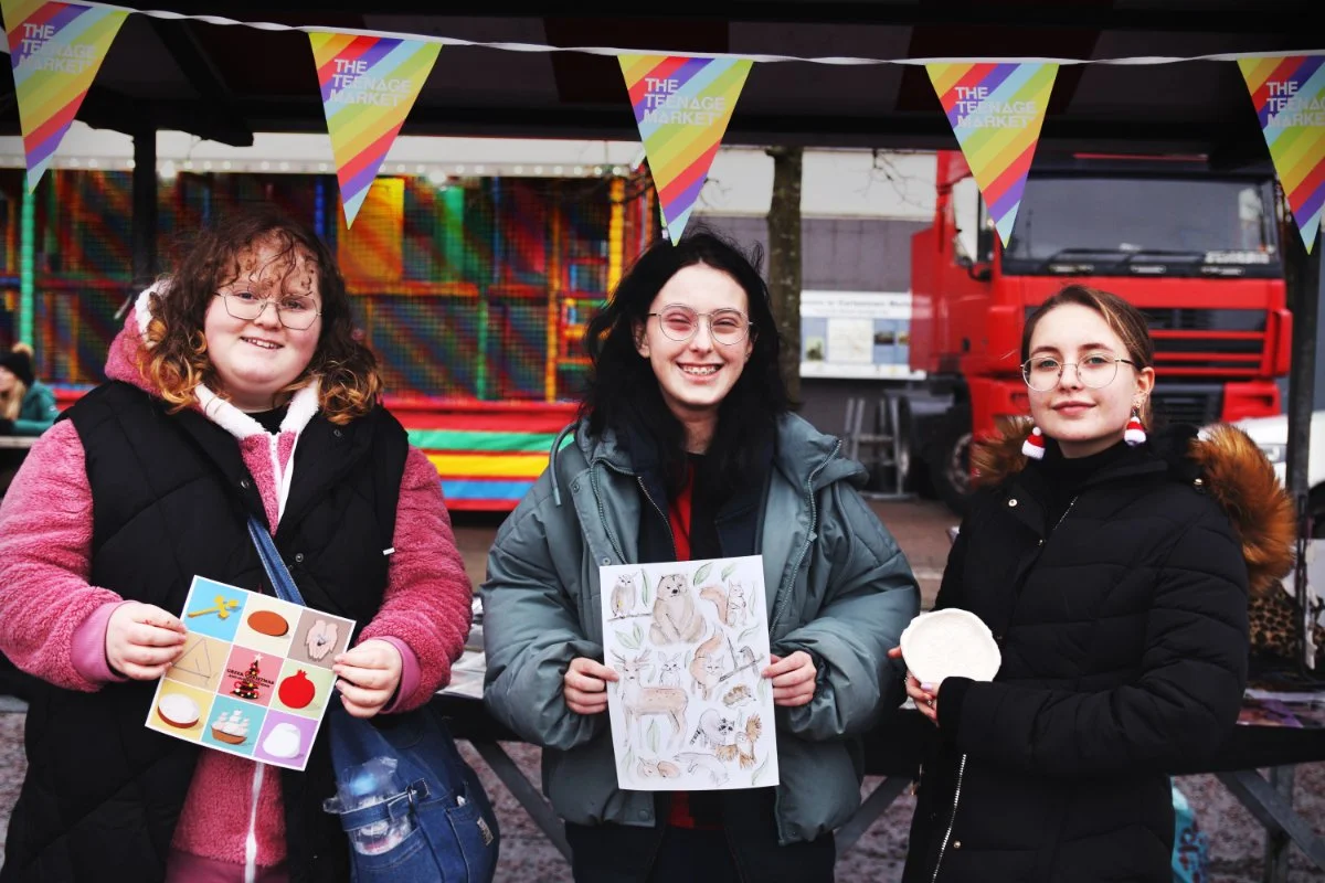 Young people trading at Earlestown Market
