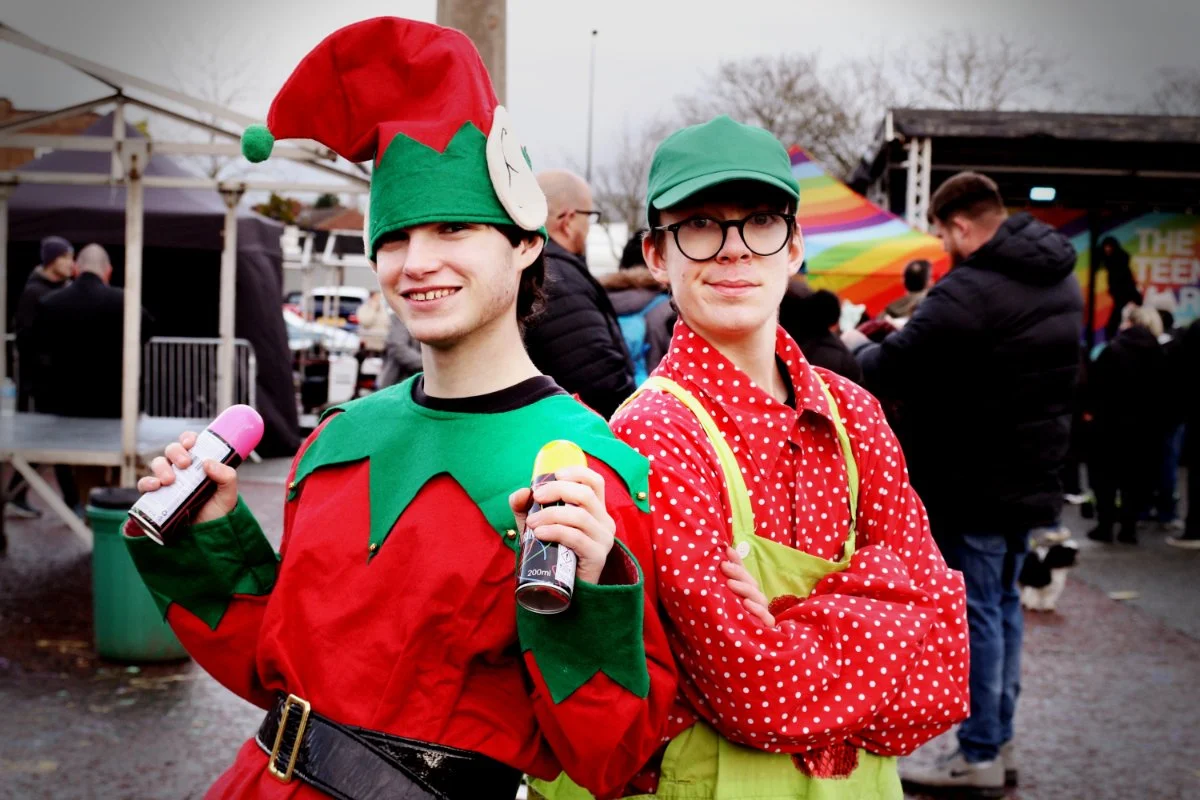 Young performers creating a lively atmosphere at Earlestown Teenage Market