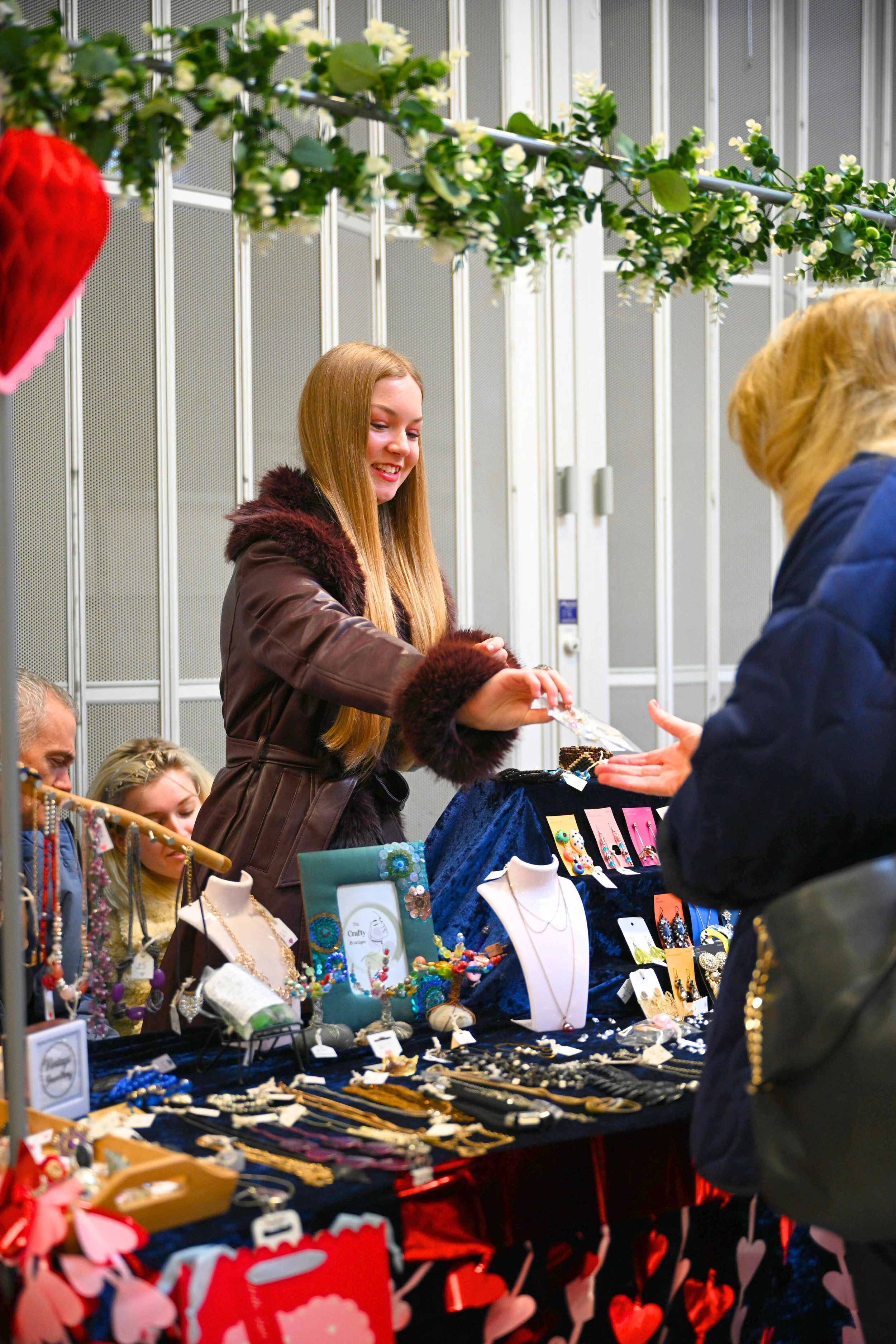 Claudia presenting jewellery from The Crafty Boutique