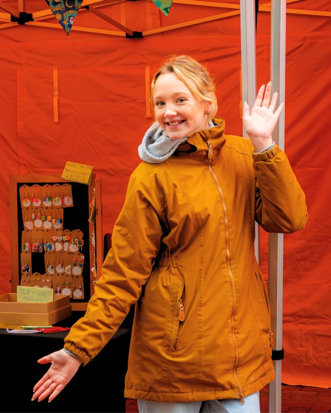 Visitors engaging with a young trader stall in Rugby