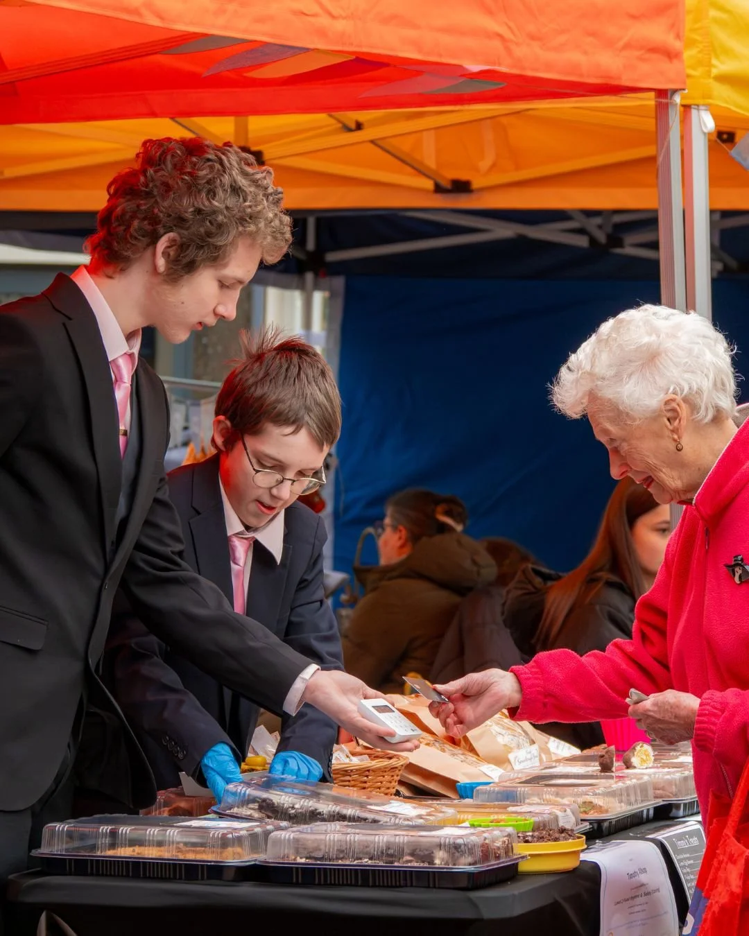 Young traders and visitors at the Rugby Teenage Market