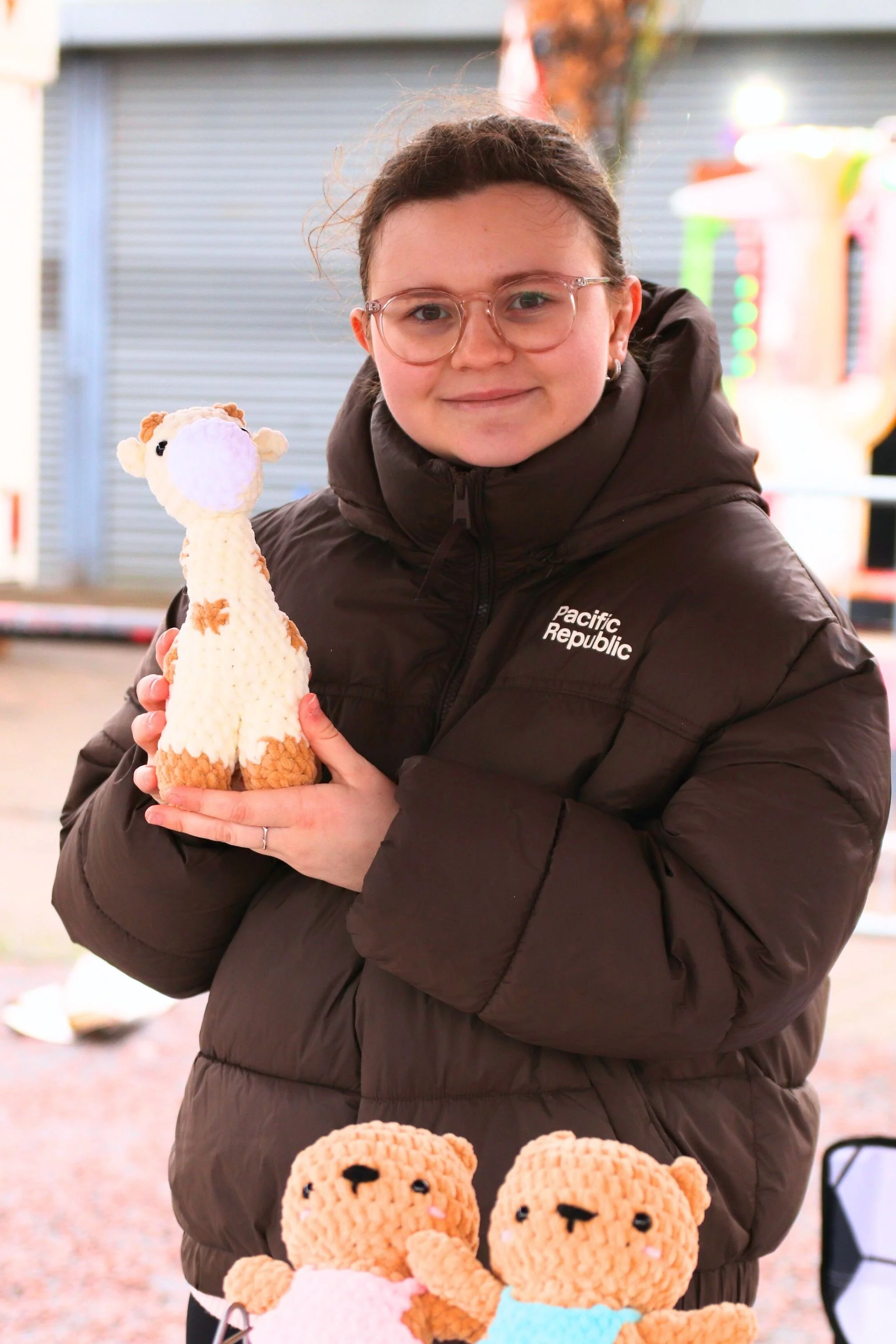 Andi trading with her crochet creations at The Teenage Market