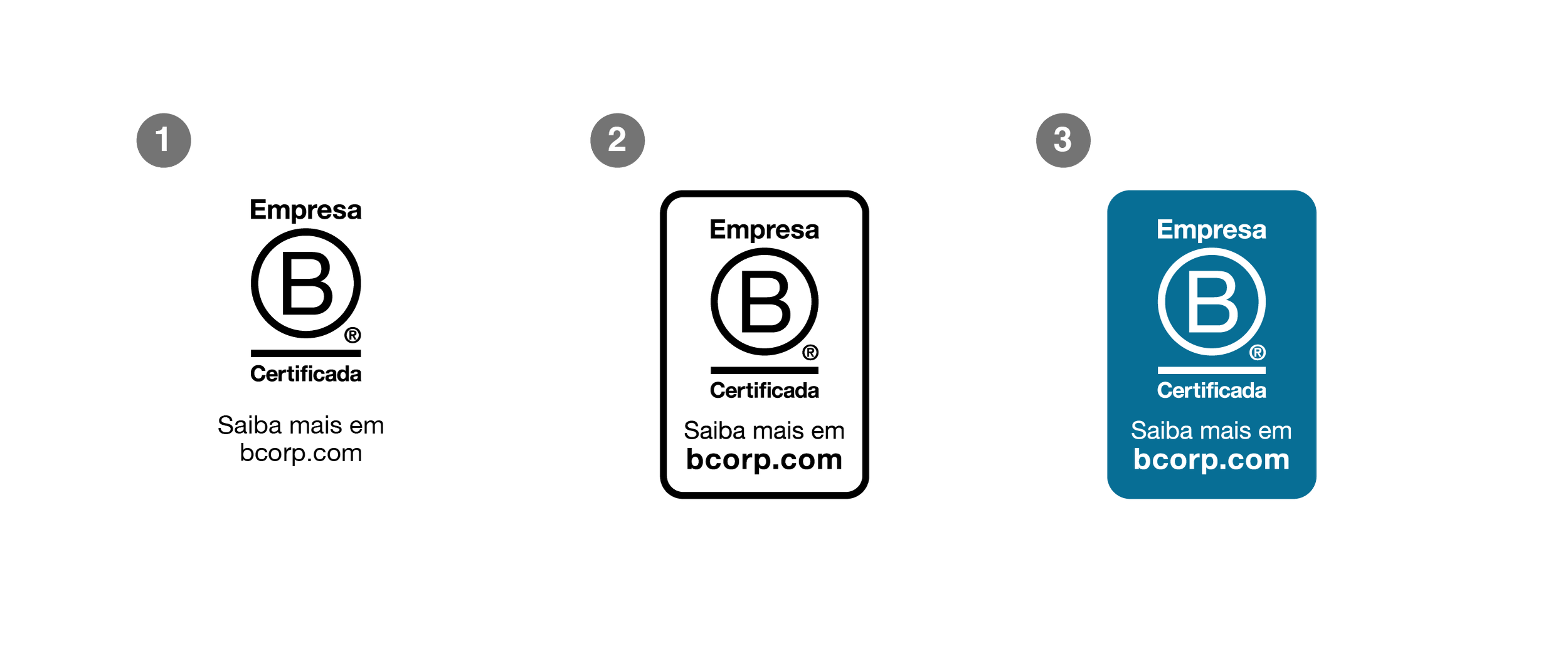 Exemplos visuais das opções de URL