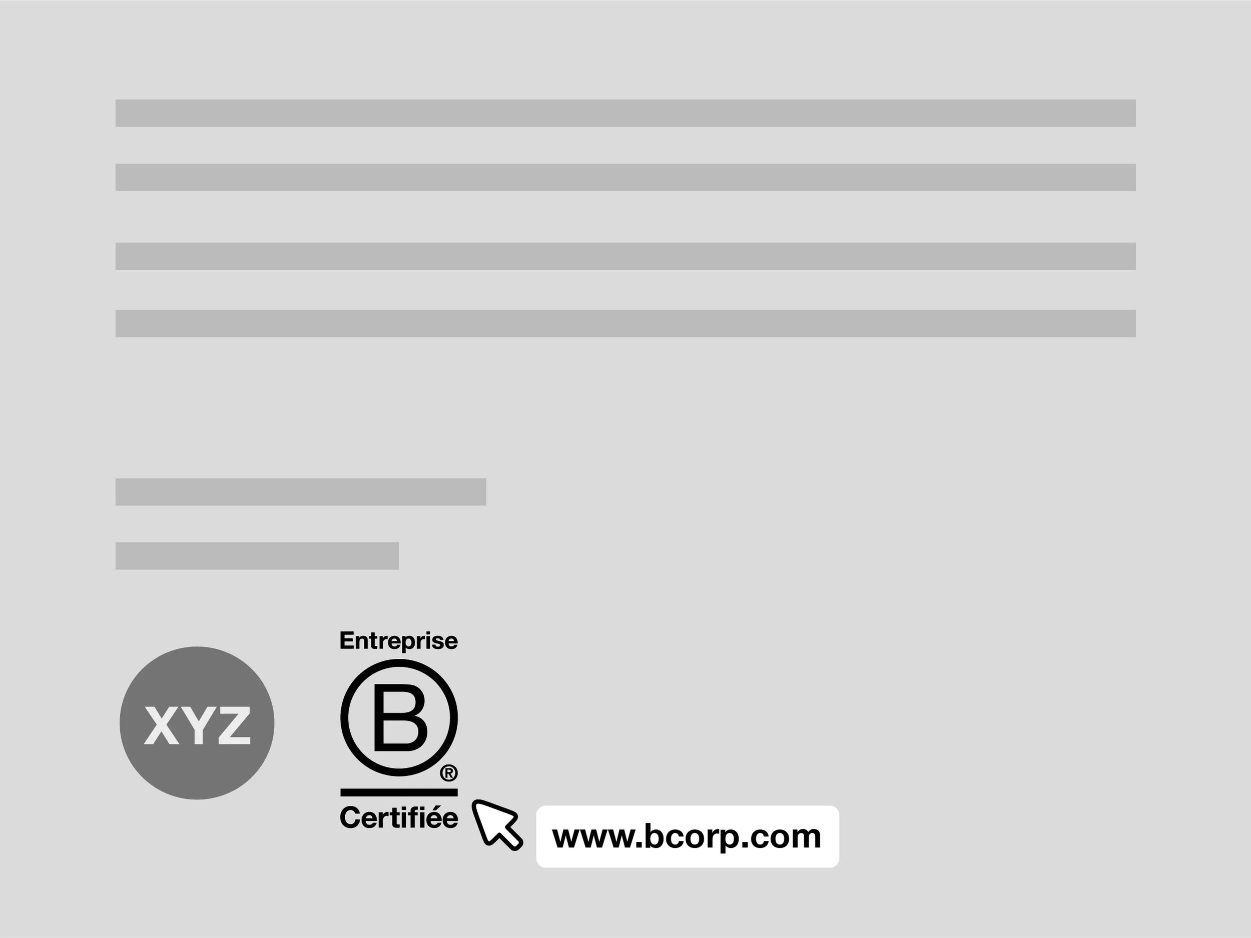 Illustration de la signature d'un email utilisant le logo de B Corp