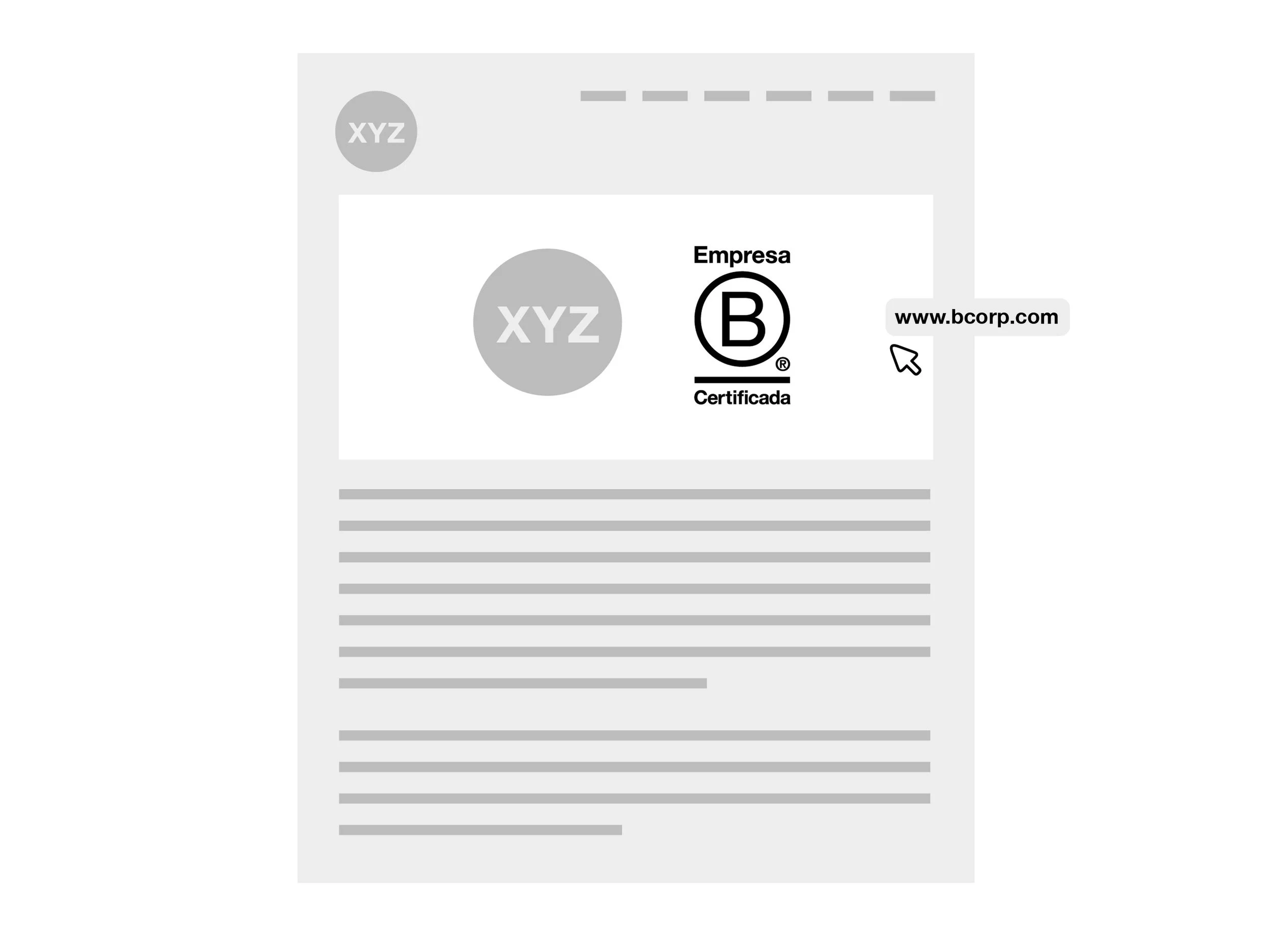 Ilustración de un blog con el logo de Empresa B