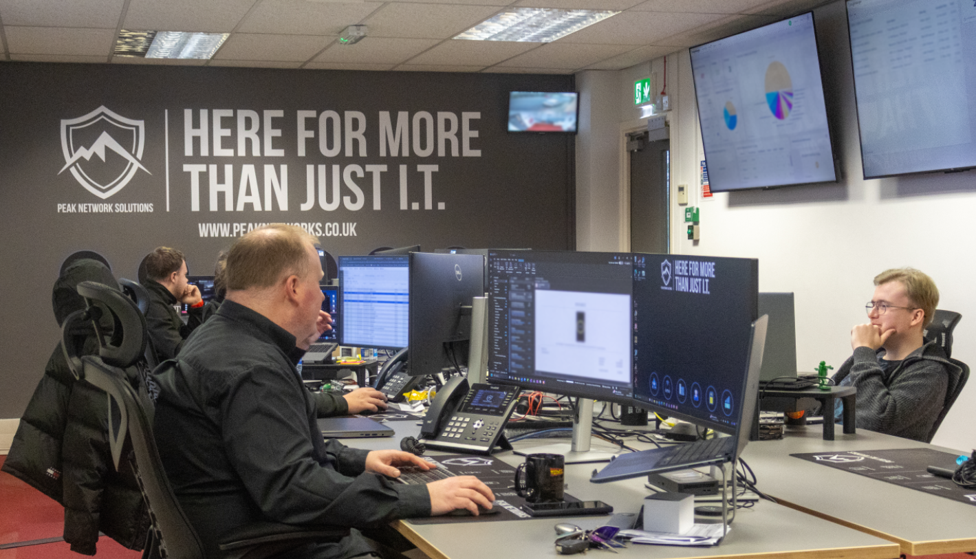 Team working at server rack