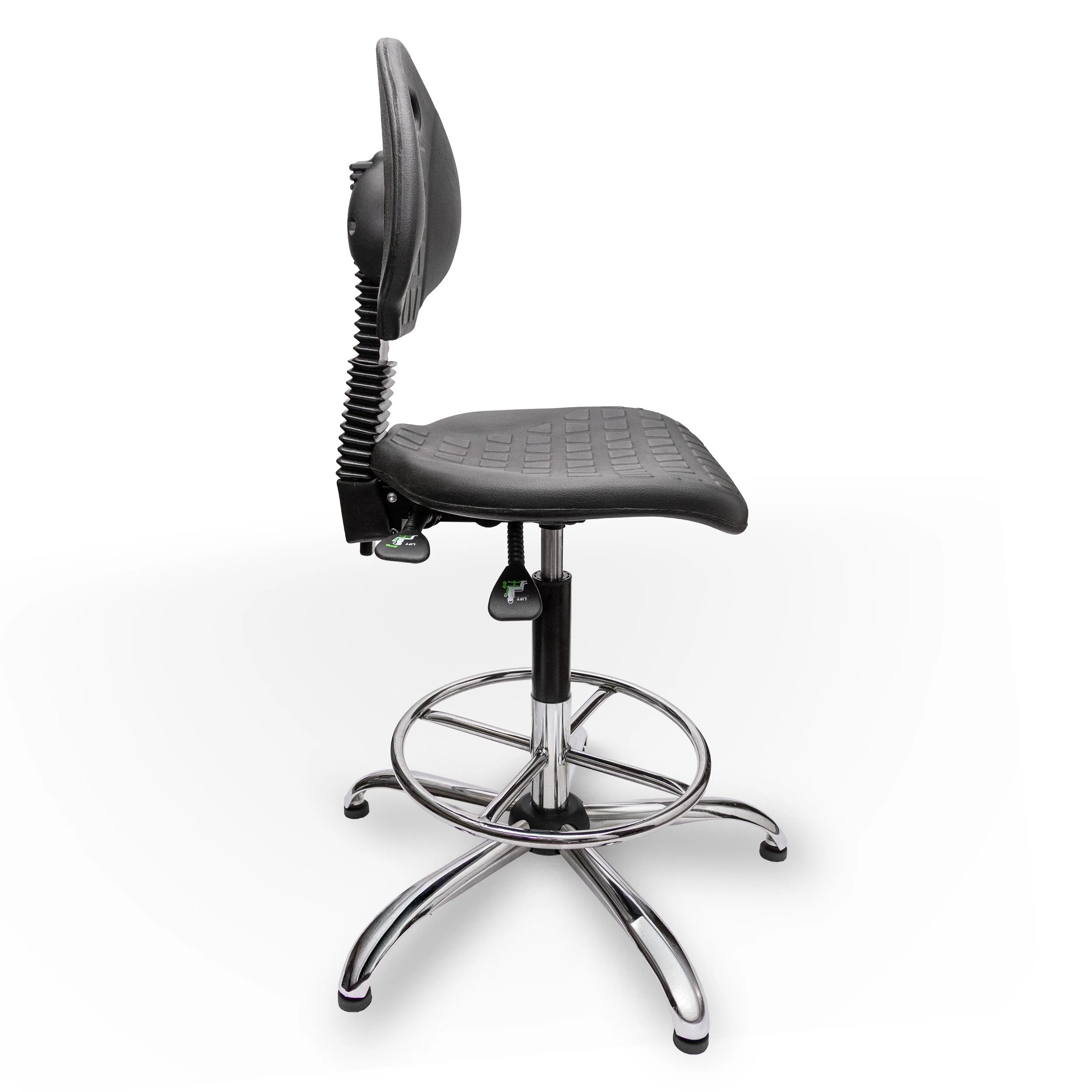 Silla ESD Tecpol RVX de poliuretano, vista a 90 grados