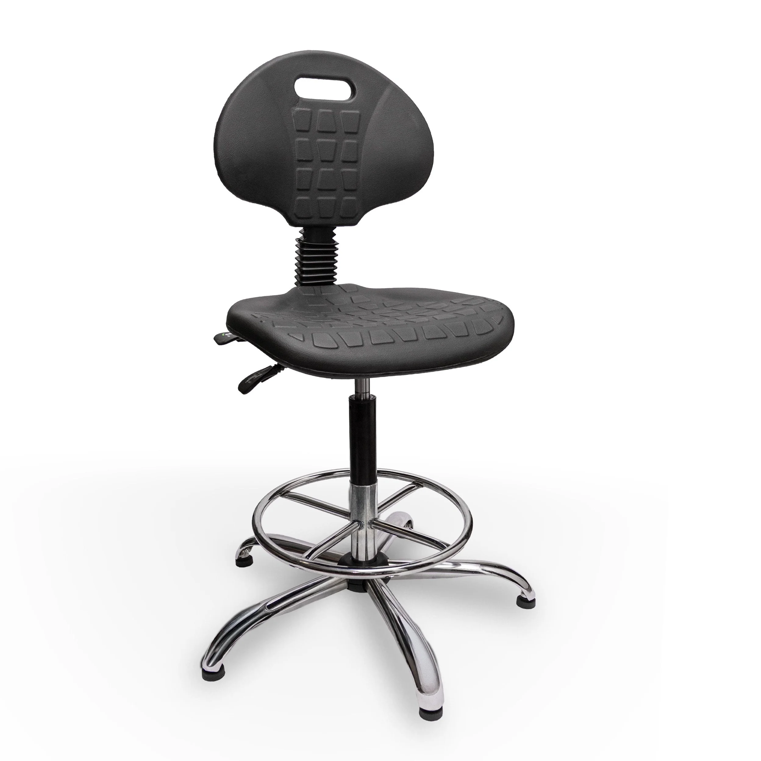 Silla ESD Tecpol RVX de poliuretano con respaldo reclinable y base estrella cromada