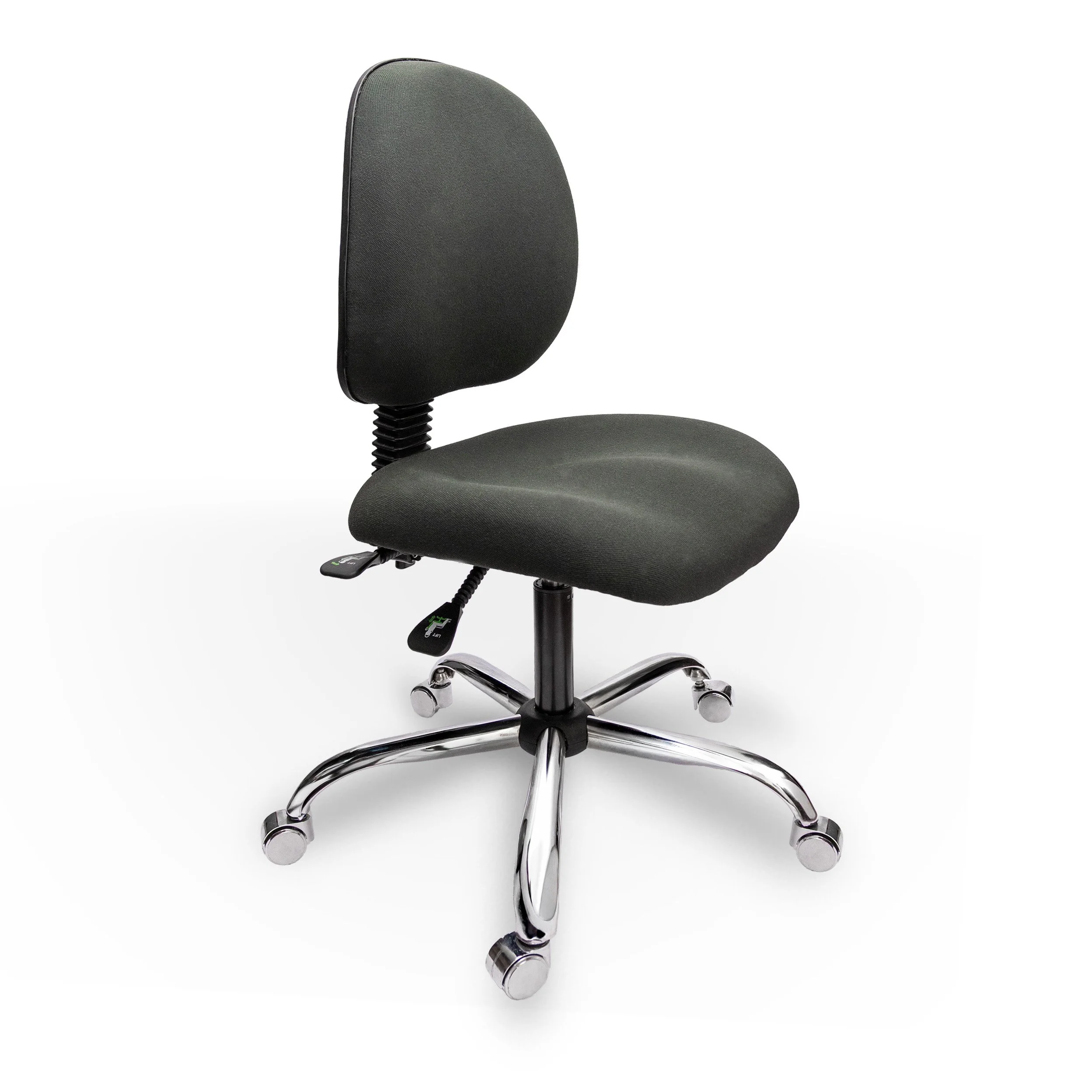 Silla ESD Tecpol de tela conductiva, vista a 90 grados