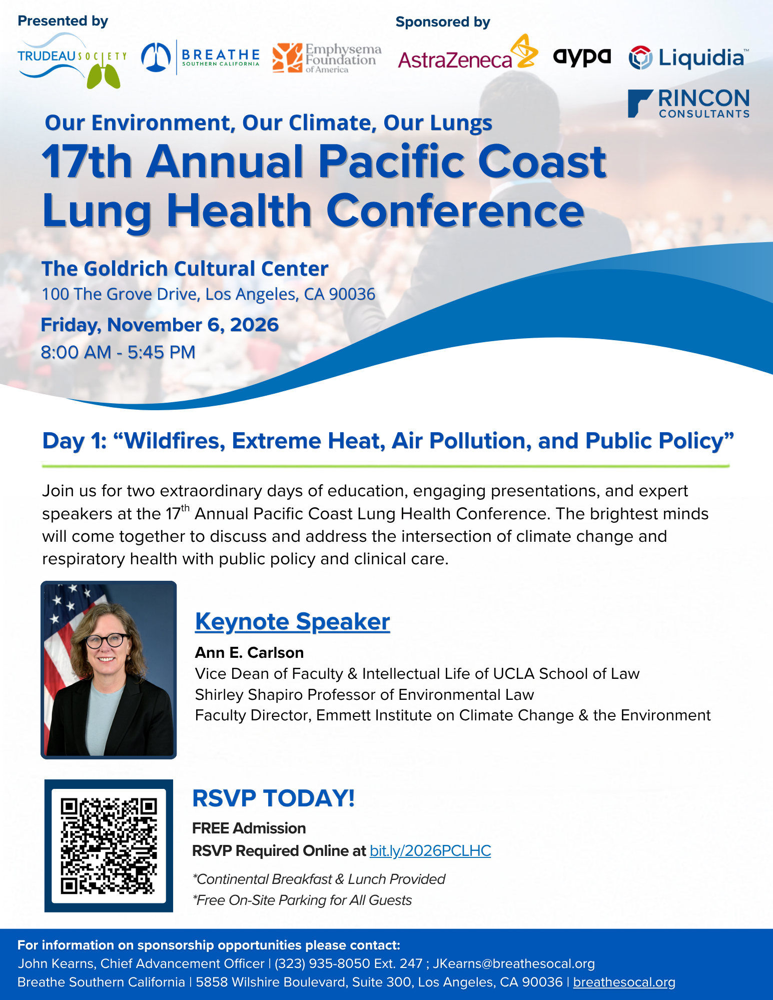 Pacific Coast Lung Health Conference Day One flyer