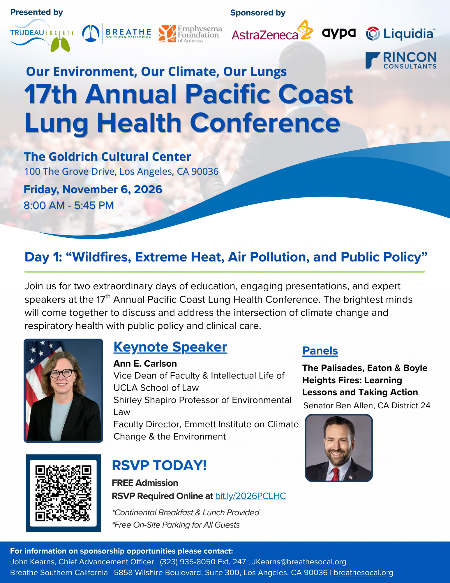 17th Annual Pacific Coast Lung Health Conference two-day flyer
