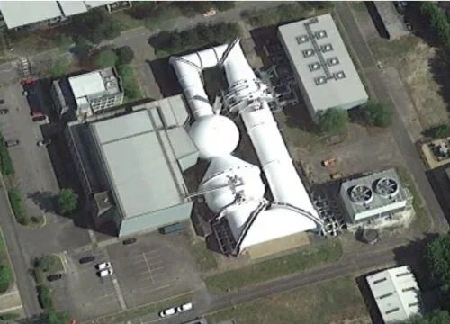 Aerial overview of the industrial facilities at Cody Technology Park, highlighting the location of Northpoint ground engineering works
