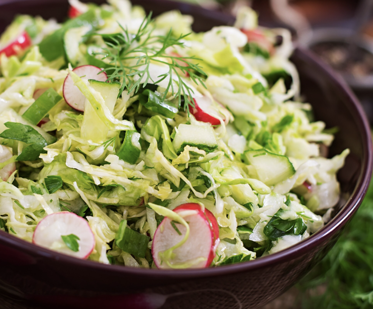 Shredded cabbage salad