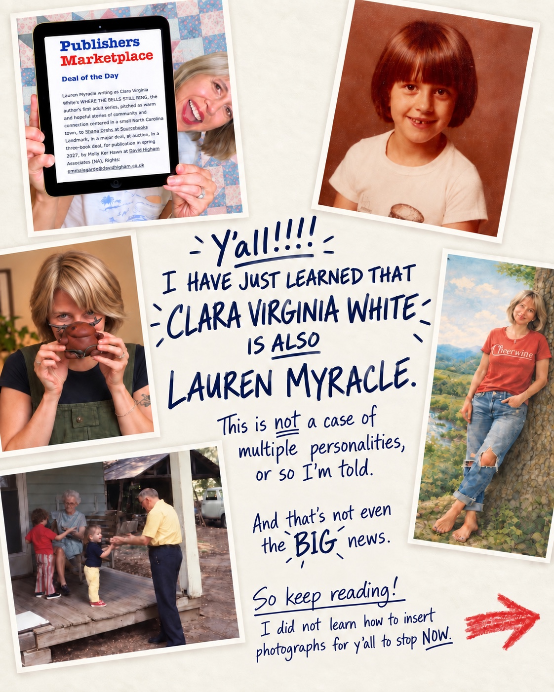 Gwen’s publishing announcement, slide 1 of 9