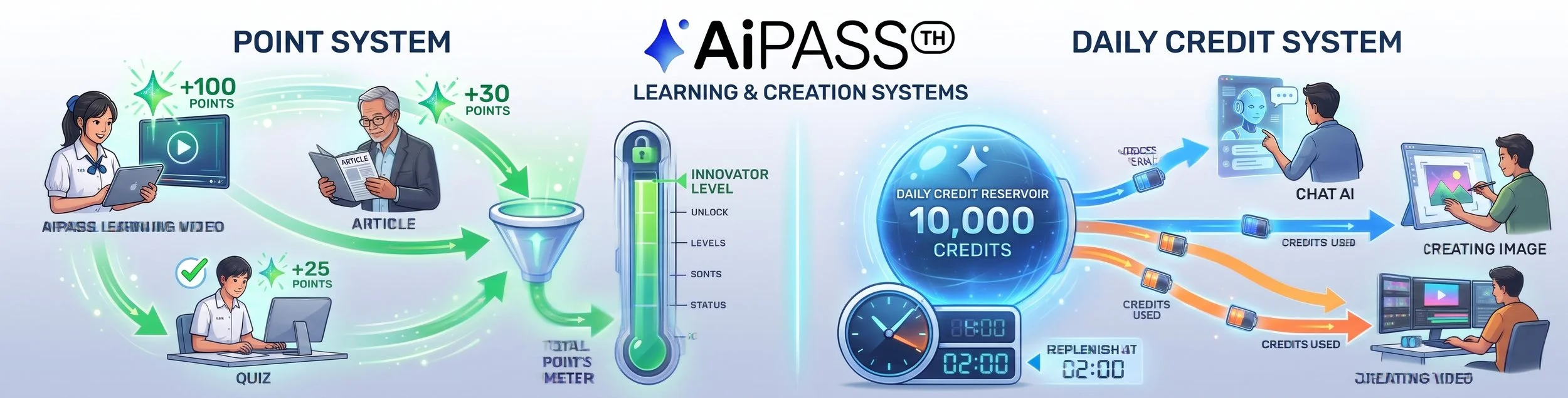 ภาพประกอบระบบคะแนนและเครดิตของ AiPASS