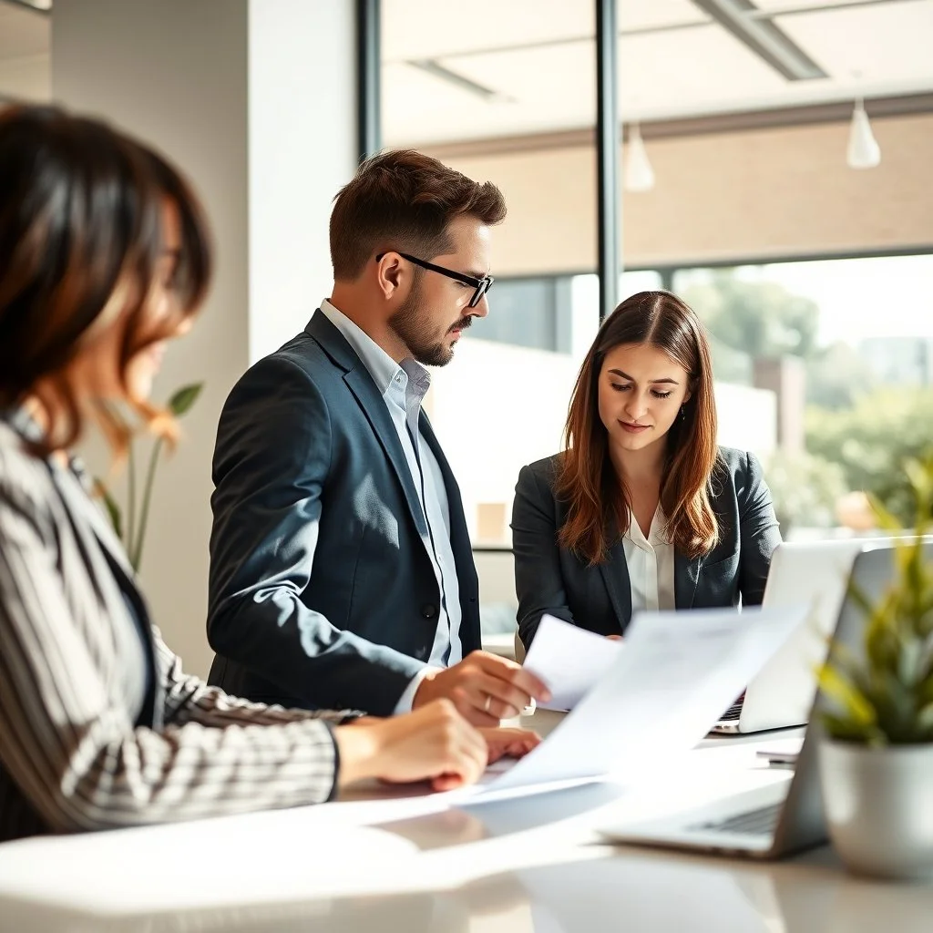 Consultant meeting with a San Bernardino business owner