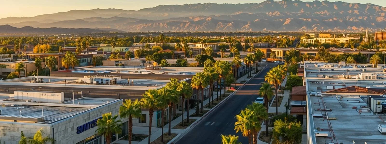 Inland Empire business district skyline in Southern California