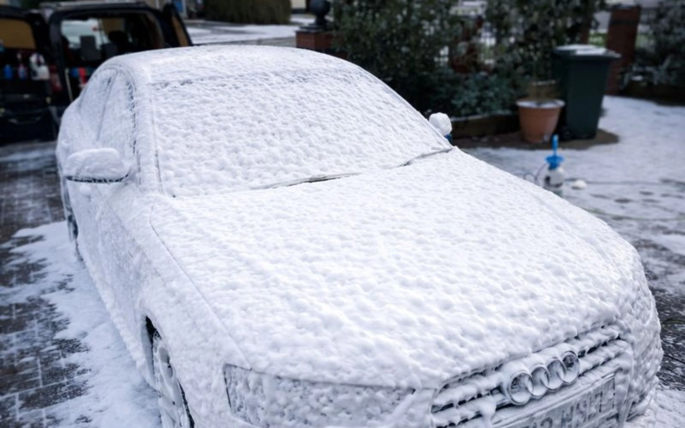 Before: car exterior before snow foam wash