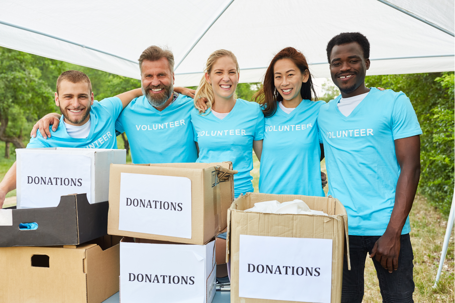 Volunteers serving the community