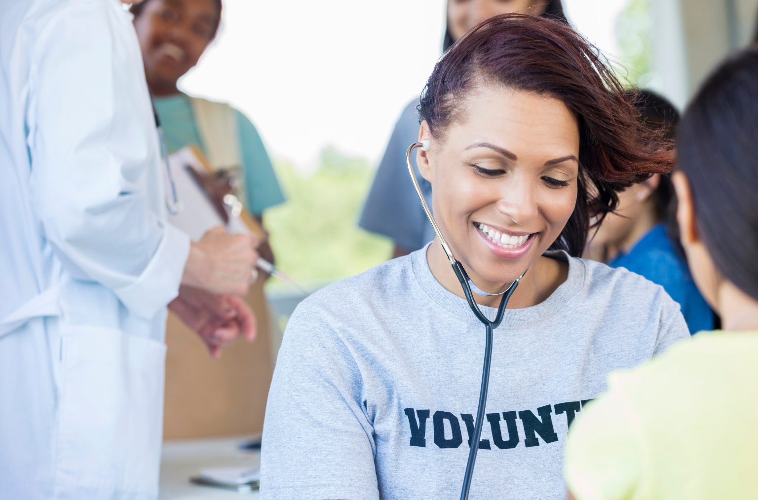 Inclusive healthcare—nurse supporting community