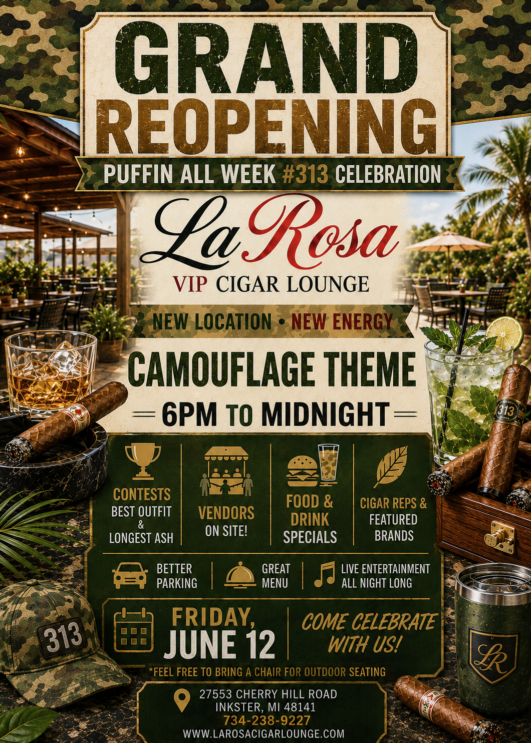 La Rosa Grand Reopening Flyer
