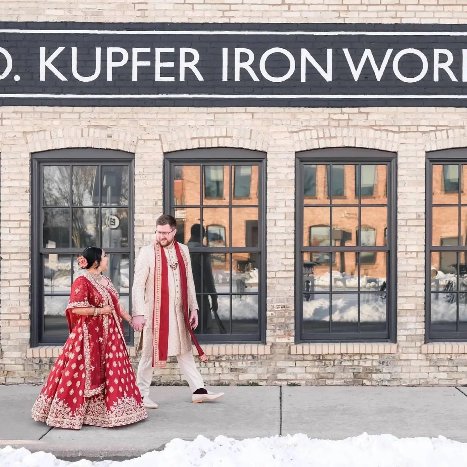 Indian wedding couple in traditional dress
