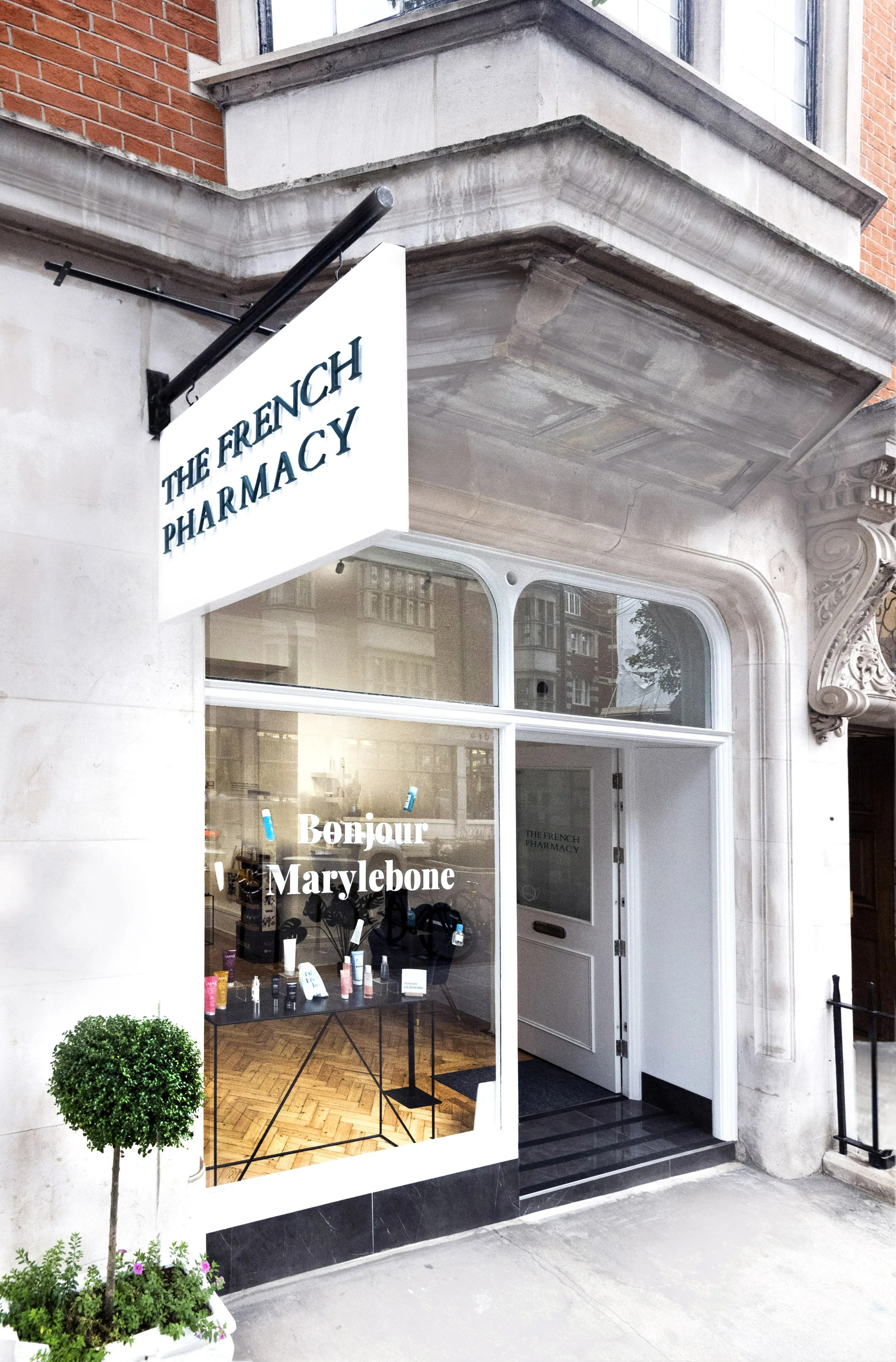 Exterior of The French Pharmacy in Marylebone, London.