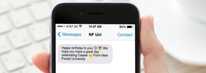 Example of a personalised student birthday text message