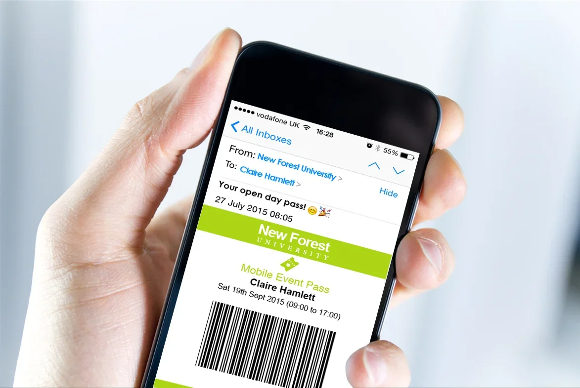 Mobile entry pass with QR code for fast check-in