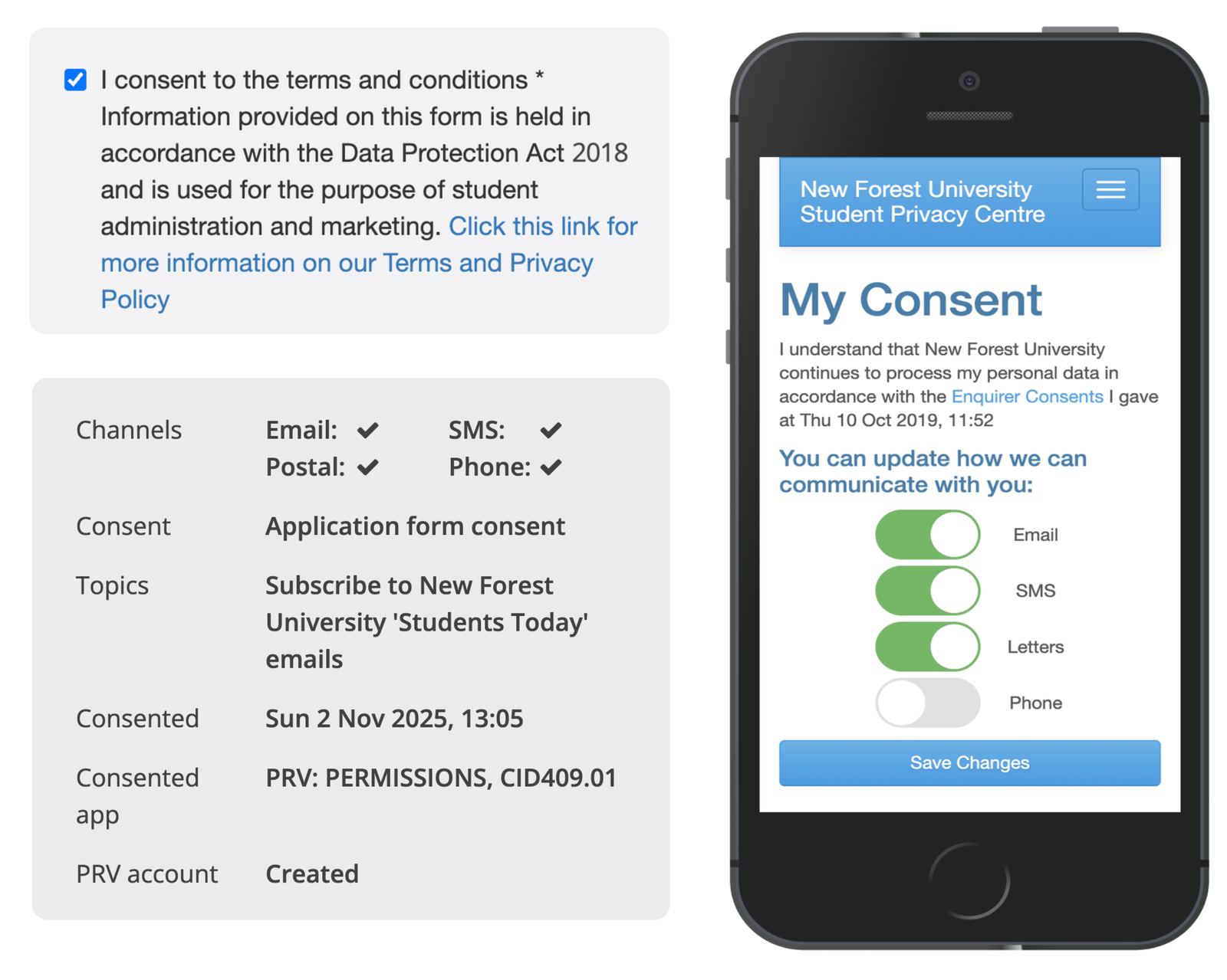 Privacy Centre portal preview
