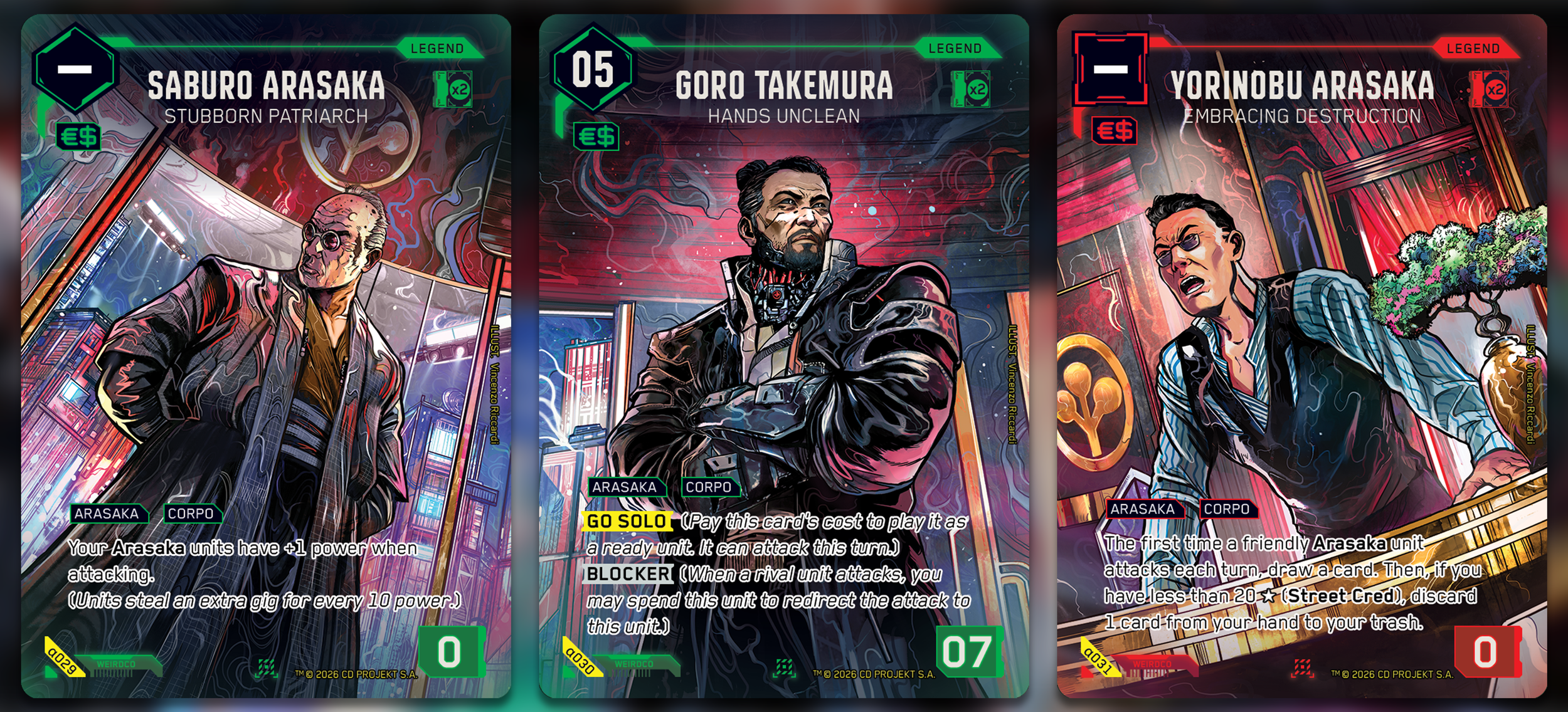 Arasaka Triptych — Framed