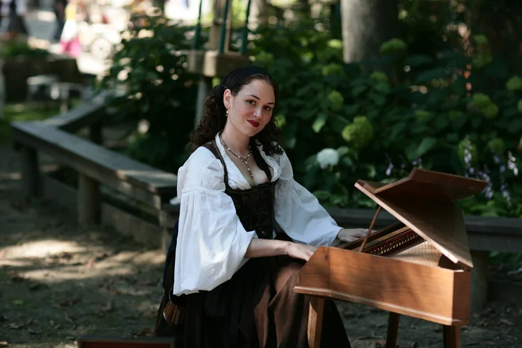 Musician at an outdoor keyboard