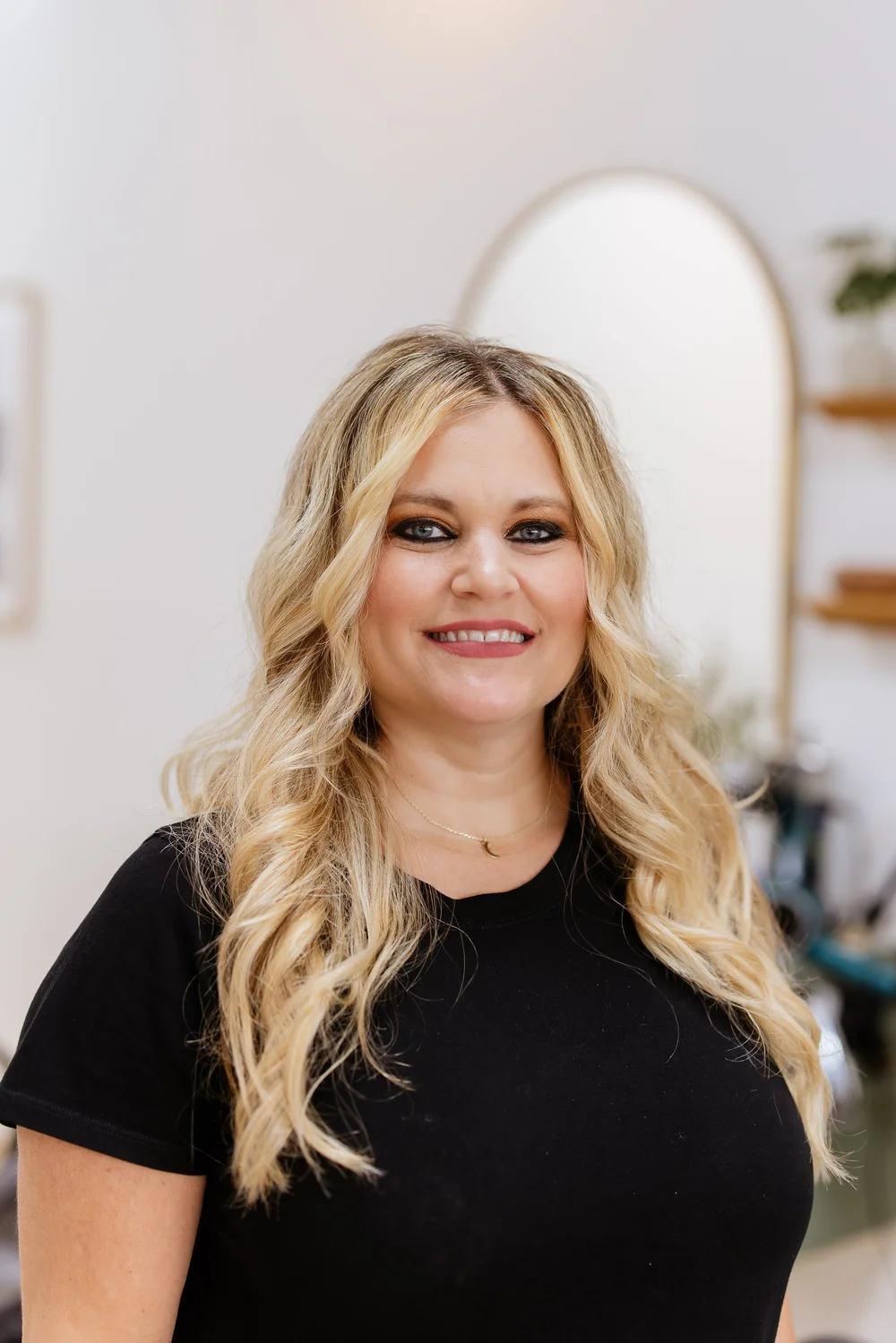 Glossy, dimensional blonde color