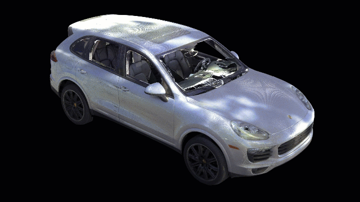 Point cloud wireframe model animation