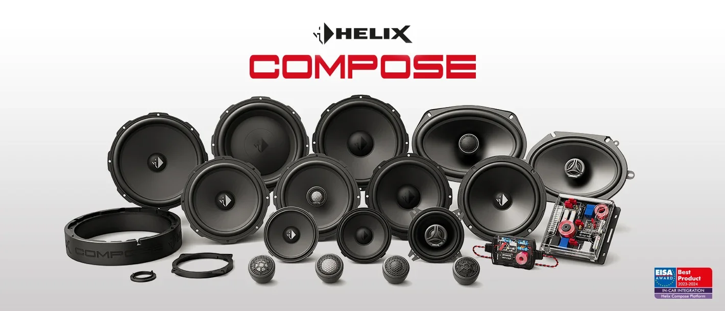 Familia de parlantes HELIX COMPOSE, imagen oficial de Audiotec Fischer