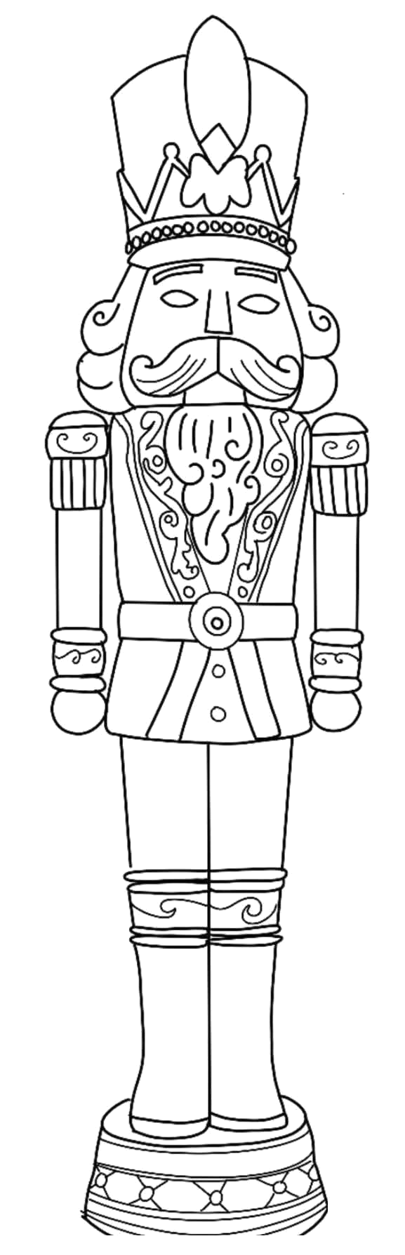 Traditional soldier nutcracker front coloring sheet