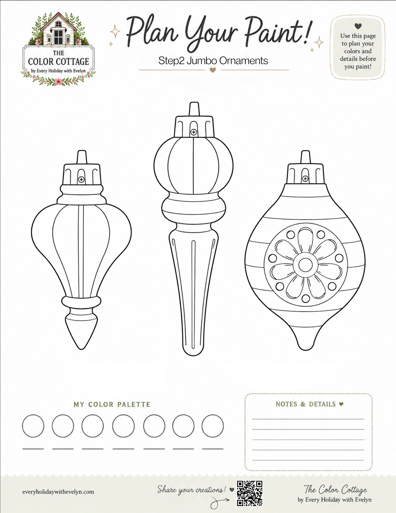 Step2 Jumbo Ornaments coloring sheet