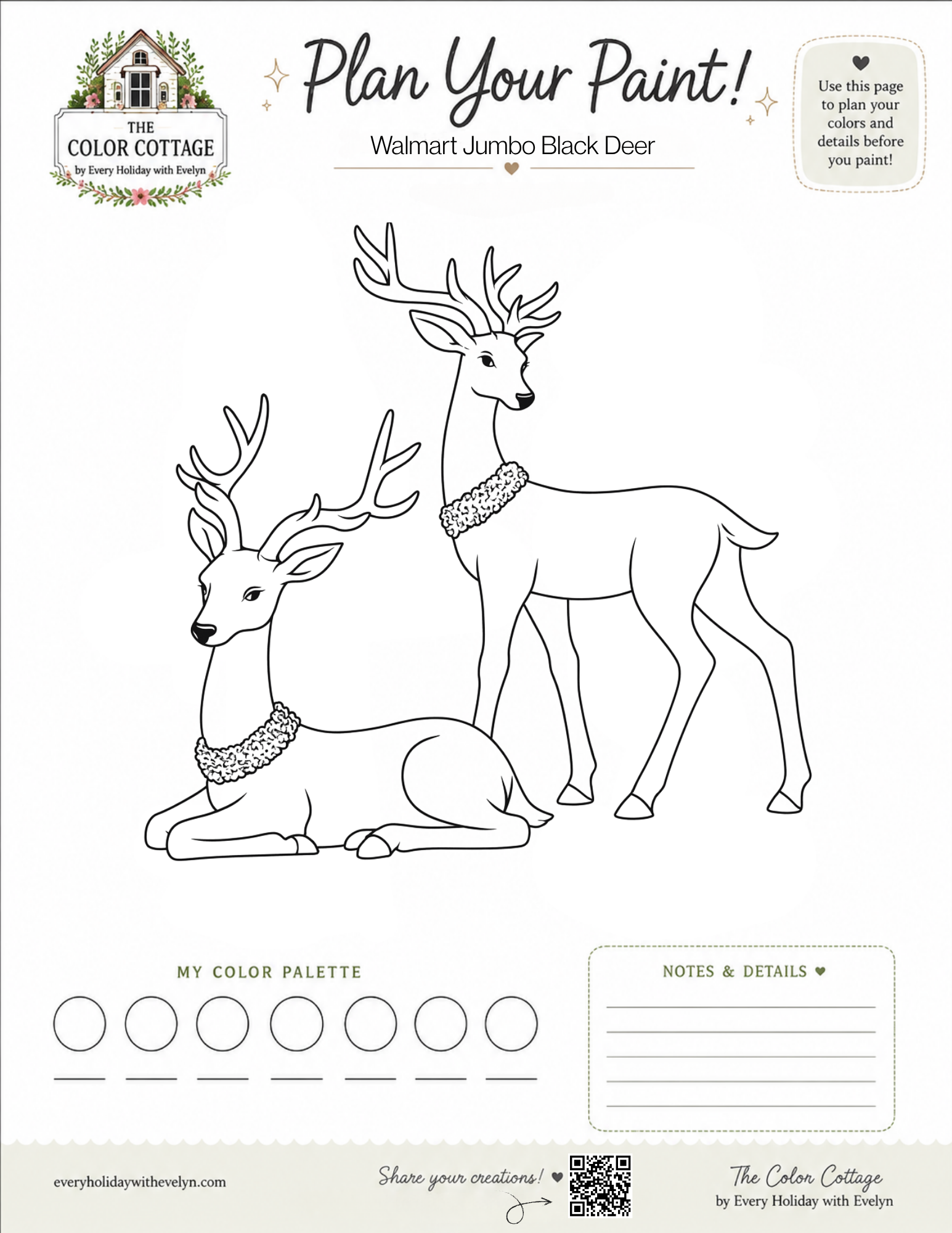 Walmart Jumbo Black Deer coloring sheet