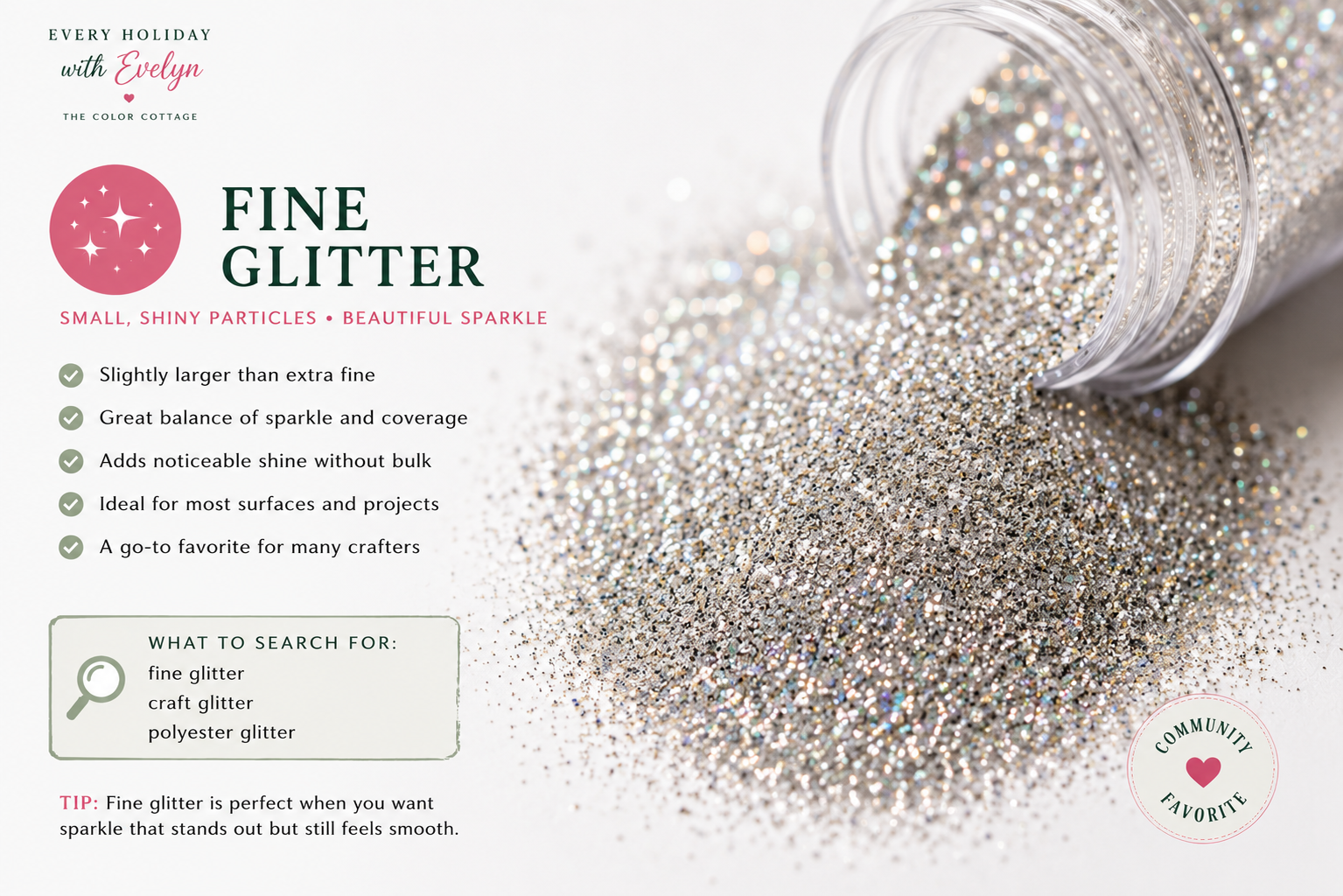 Fine glitter guide