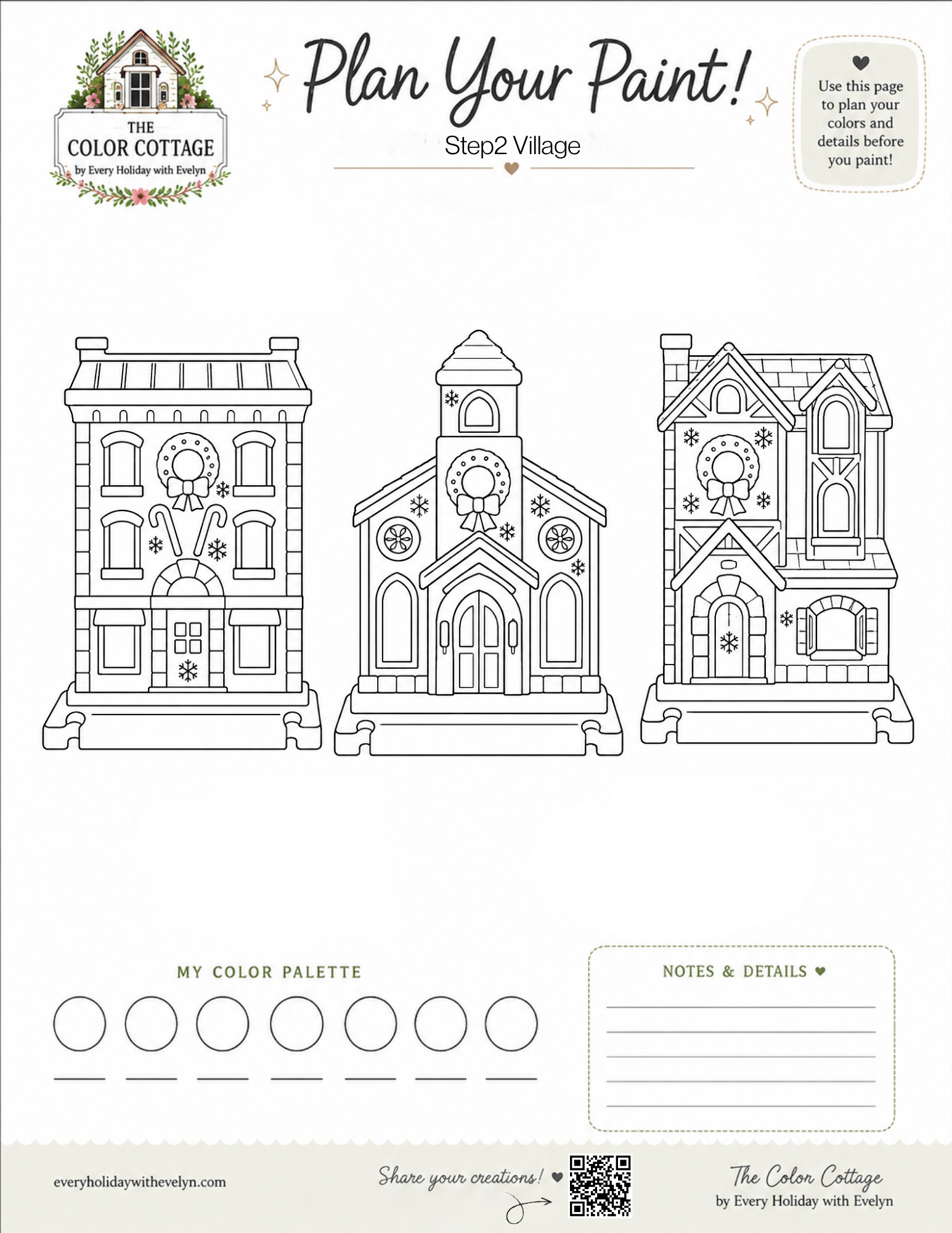 Step2 Village coloring sheet