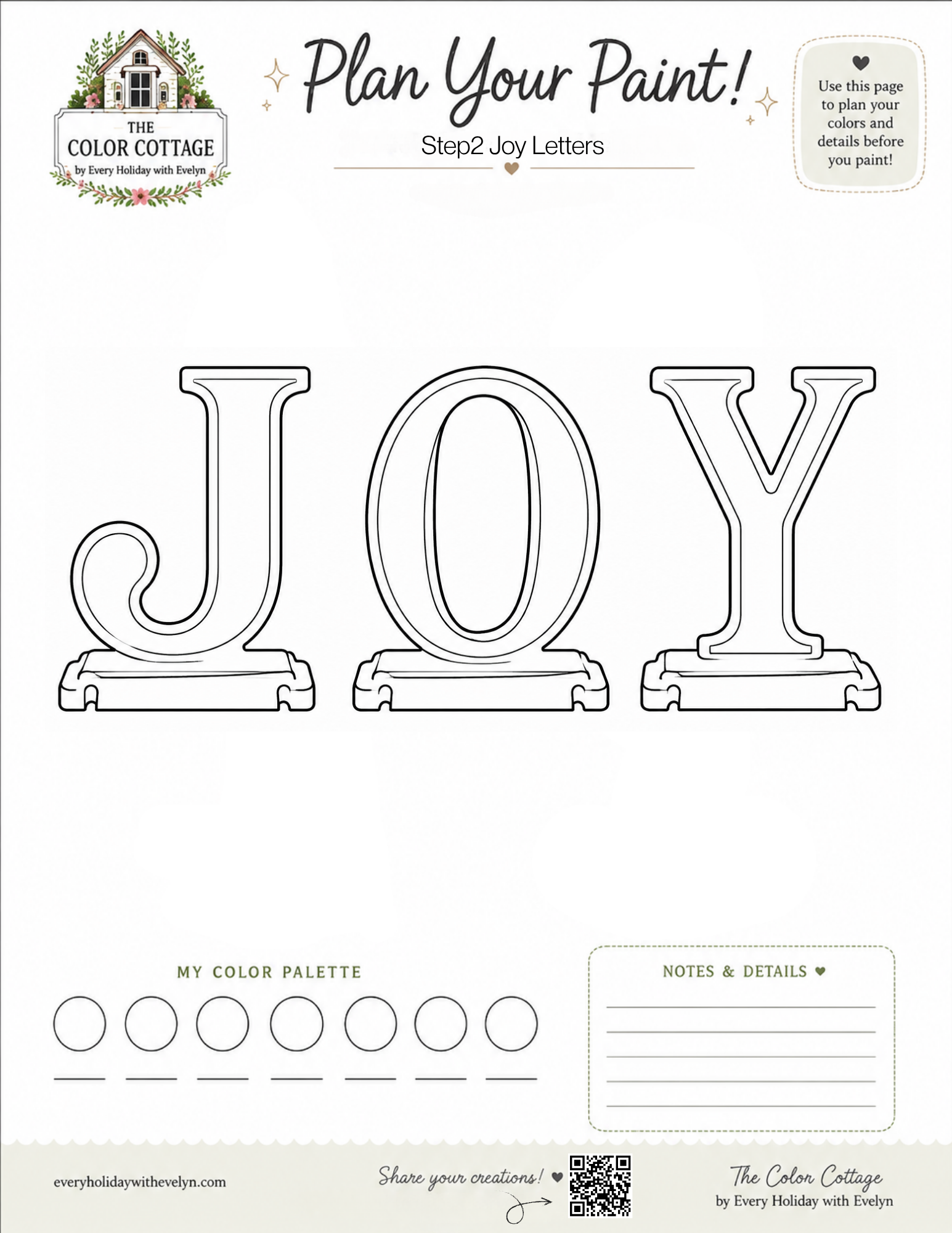 Step2 Joy Letters coloring sheet