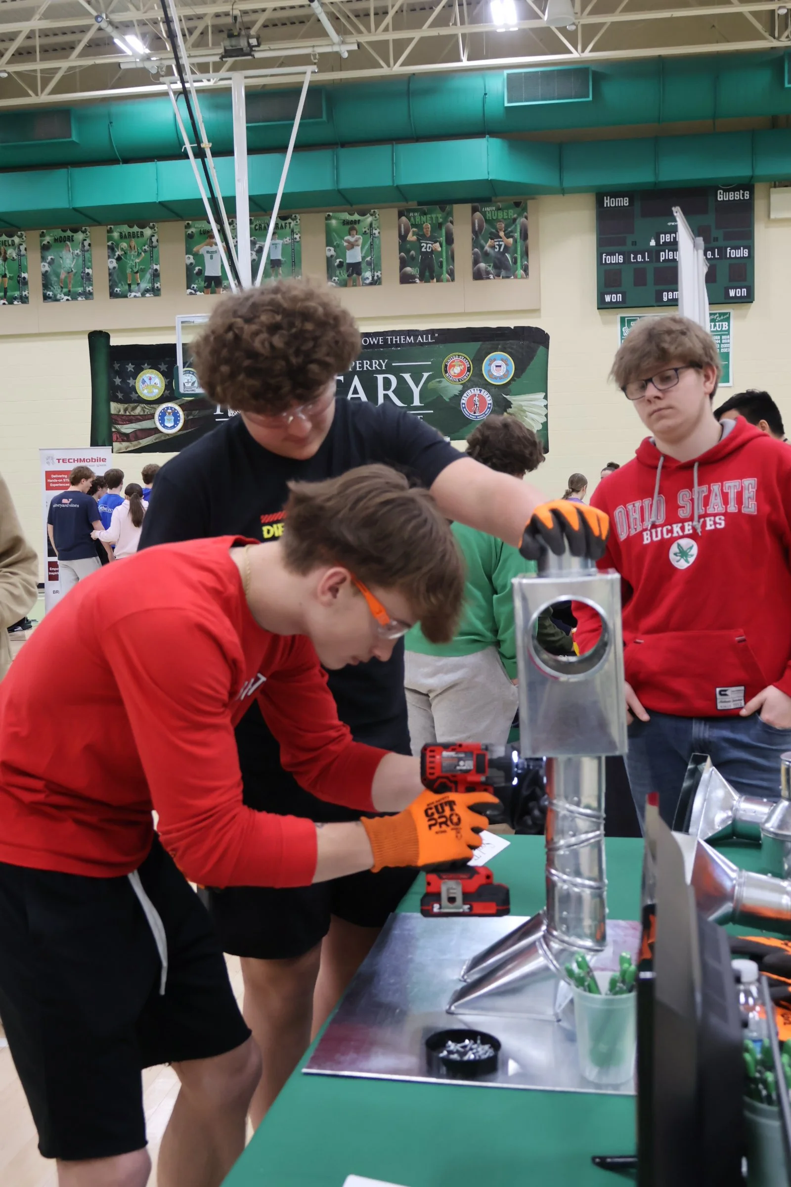 Students learning tech